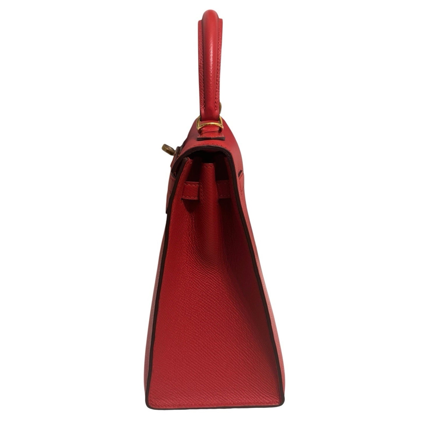 Hermes Kelly 25 Sellier Rouge Tomate Red Epsom Leather Gold Hardware RARE