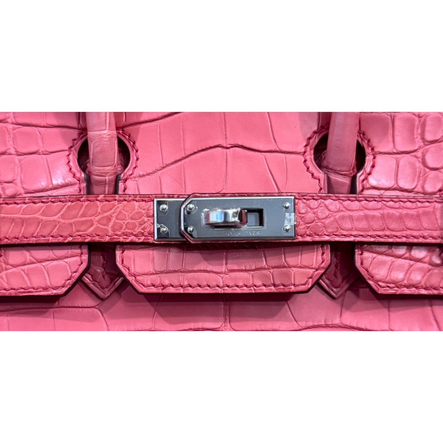 Hermes Birkin 25 Matte Alligator Bougainvillea Pink Palladium Hardware Rare