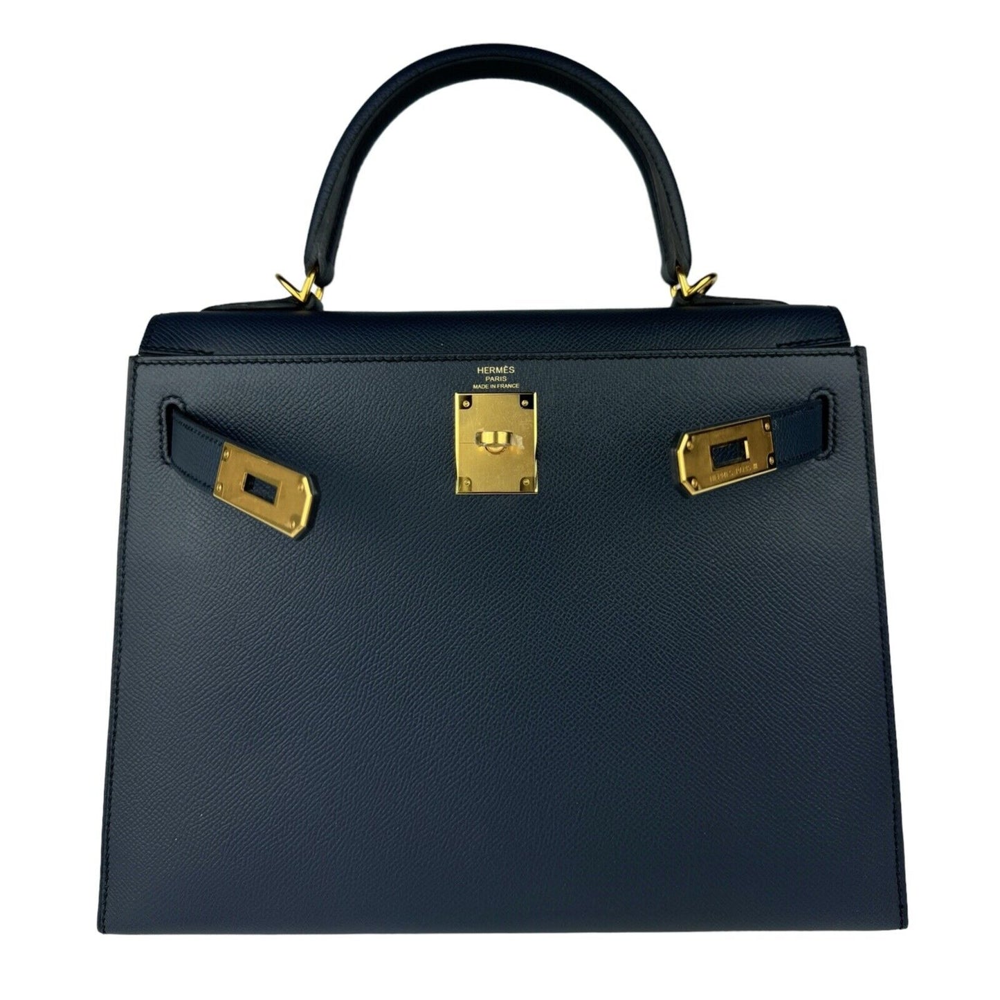 Hermes Kelly 28 Sellier Blue Indigo Bleu Epsom Leather Gold Hardware