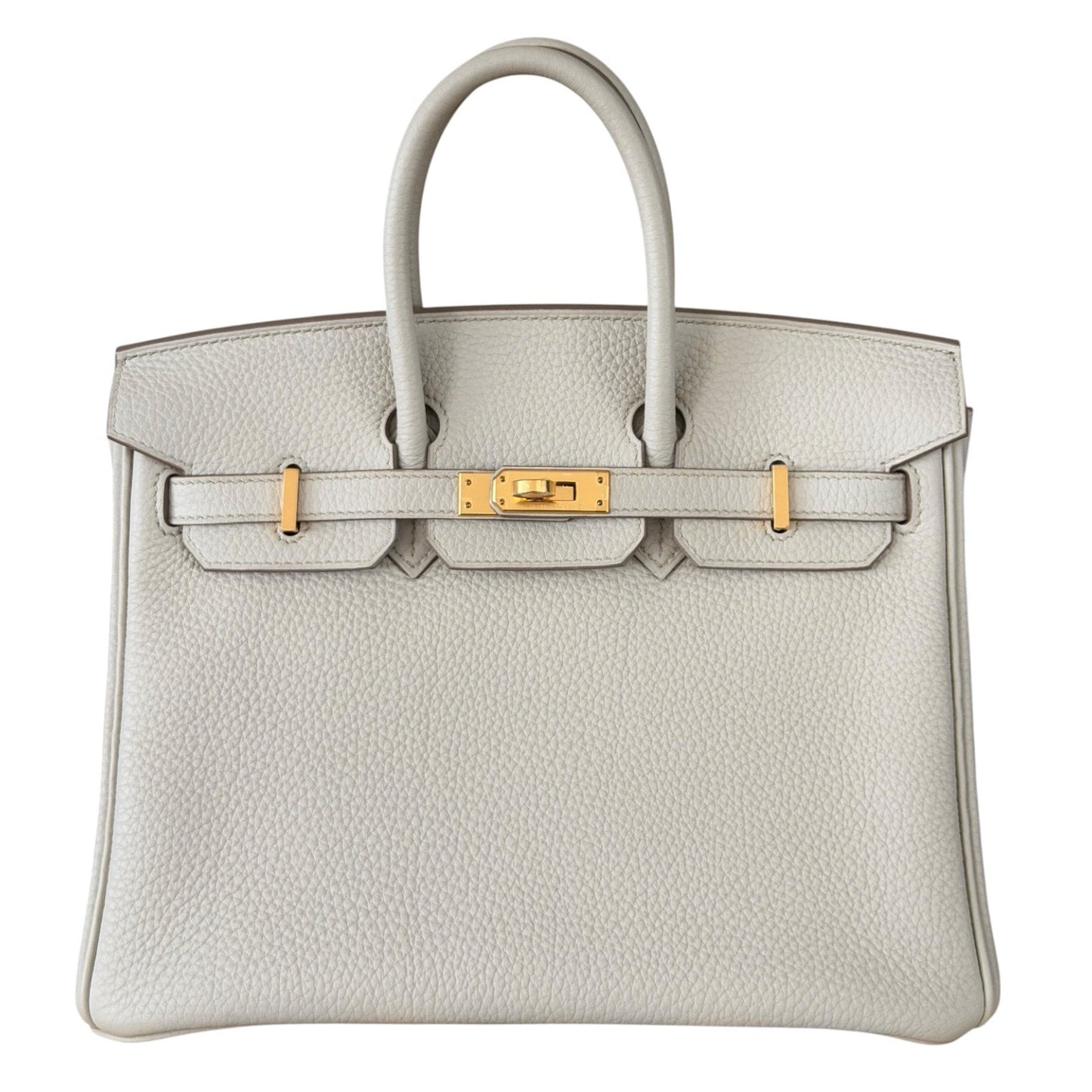 Hermes Birkin 25 Beton Beige Cream Togo Leather Gold Hardware