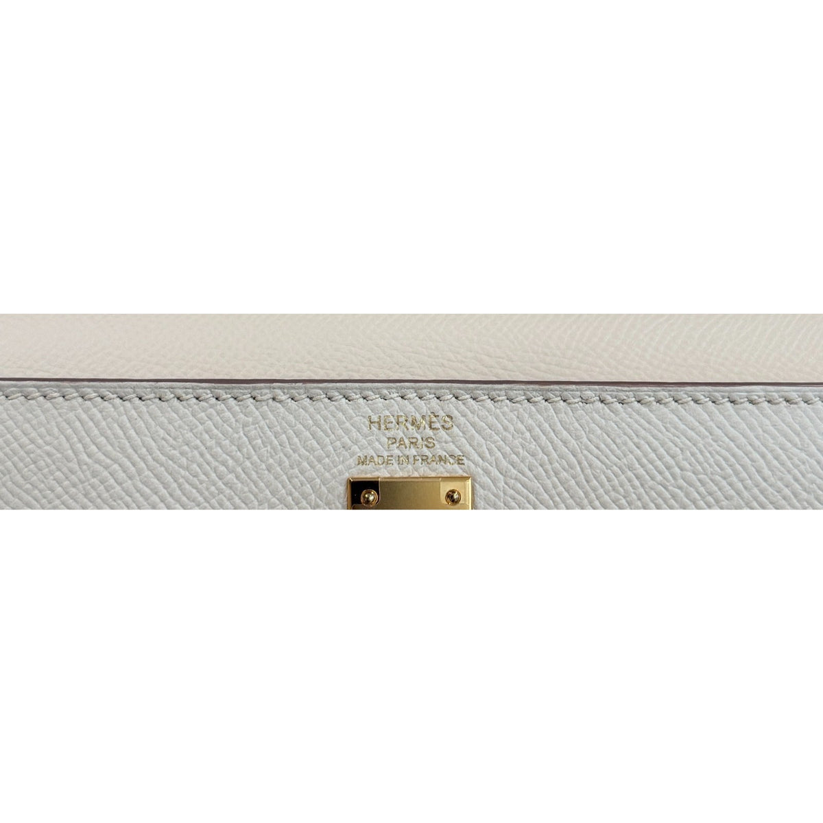 Hermes Kelly 25 Sellier Craie White Epsom Leather Gold Hardware