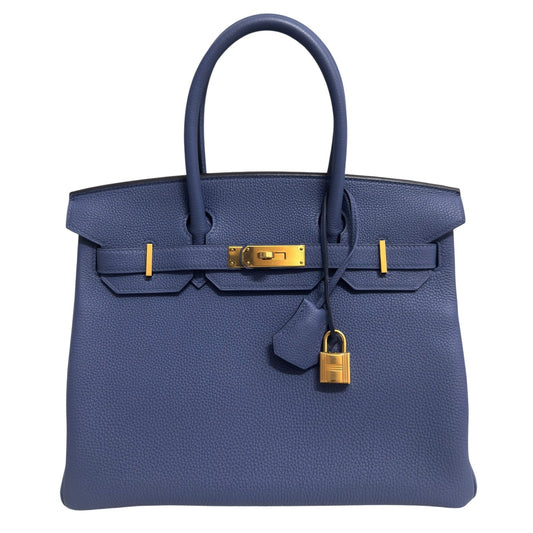Hermes Birkin 30 Blue Brighton Togo Leather Gold Hardware RARE