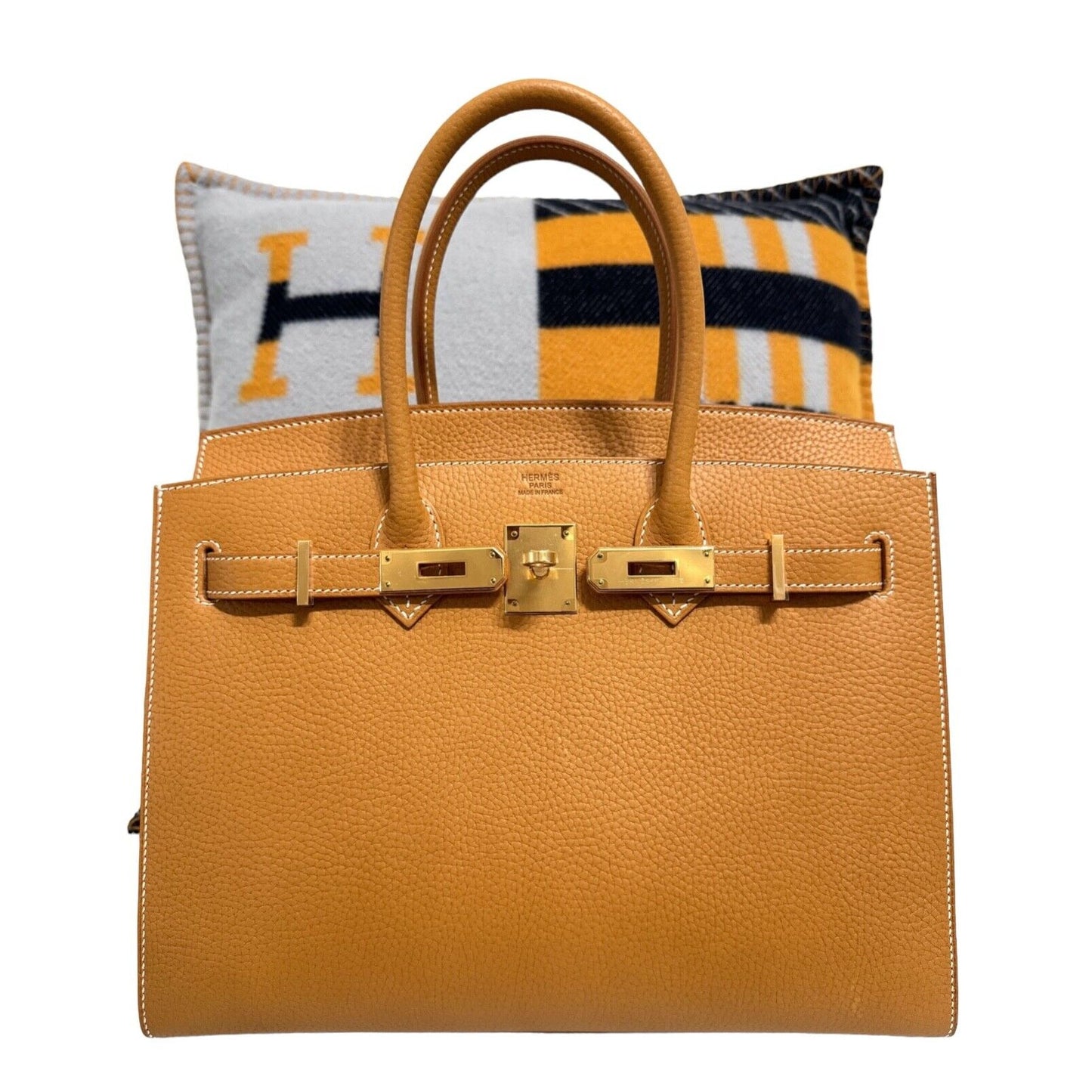 Hermes Birkin 30 Sellier Natural Sable Vache Naturelle Grainée Hardware RARE