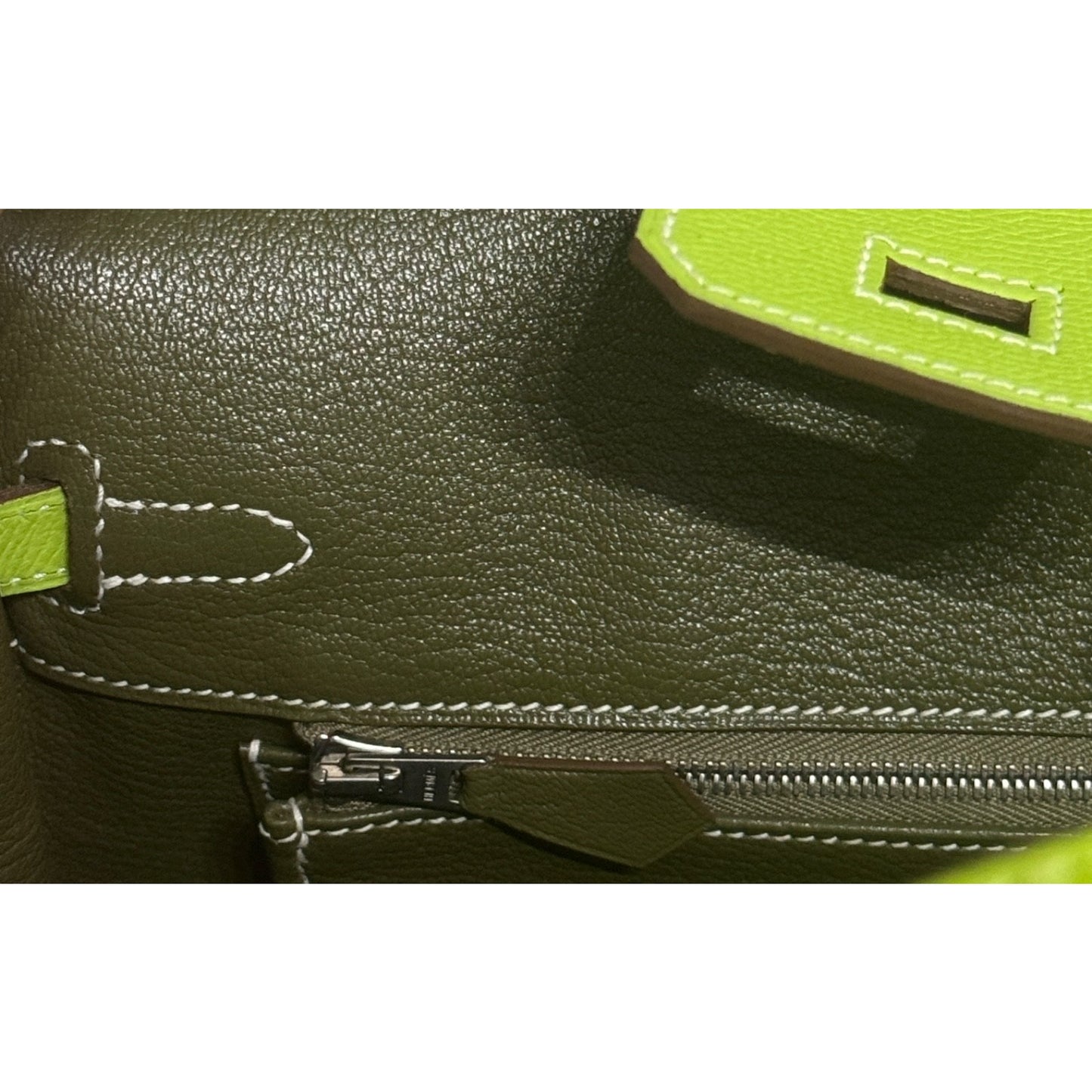 Hermes Birkin 25 Kiwi Epsom Lichen Green Epsom Leather Palladium Hardware