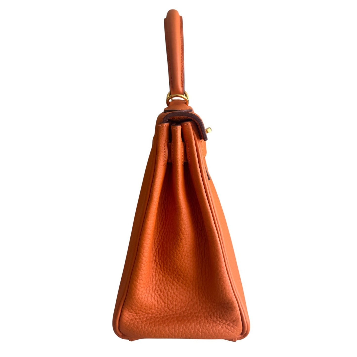 Hermes Kelly 28 Retourne Orange Togo Leather Gold Hardware