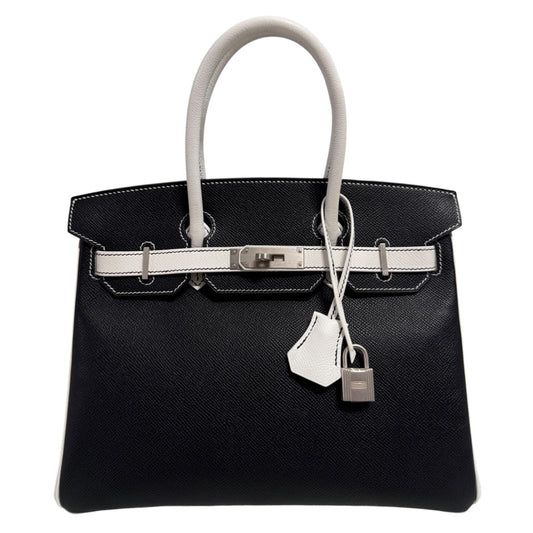 Hermes Birkin 30 panda Black & White Epsom Brushed Palladium Hardware