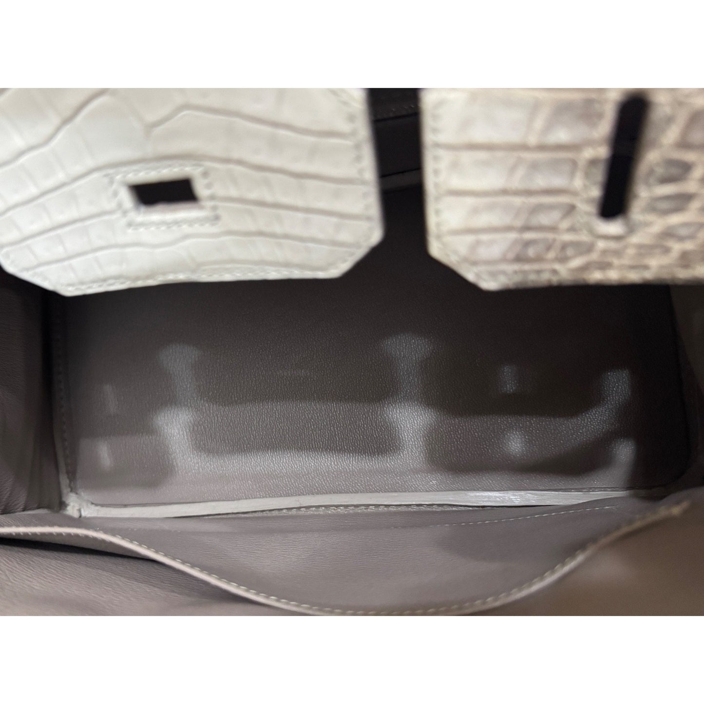 Hermes Birkin 30 White Himalayan Crocodile Matte Leather Palladium Hardware RARE