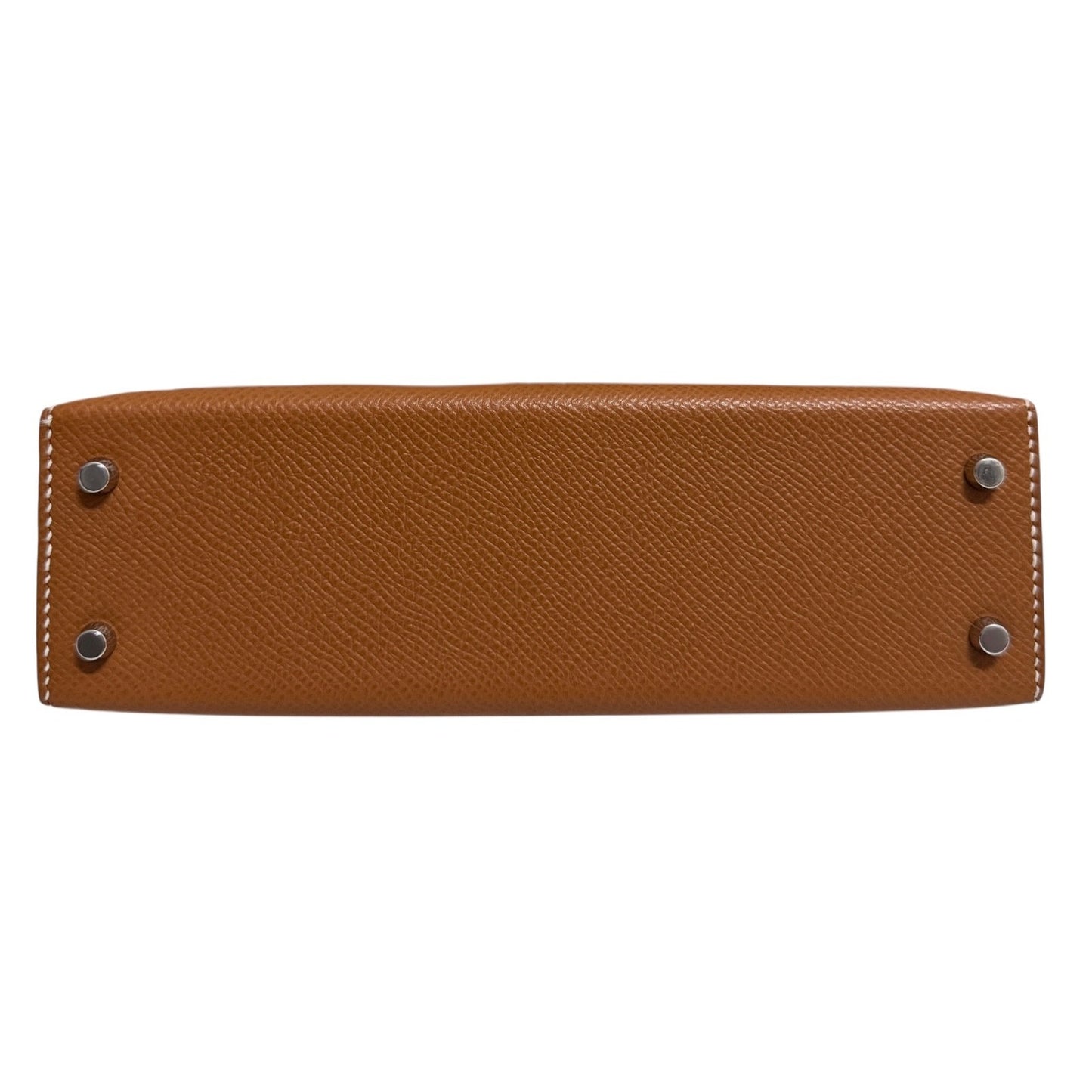 Hermes Kelly Mini 20 Gold Tan Epsom Leather 2 Shoulder Straps Palladium Hardware
