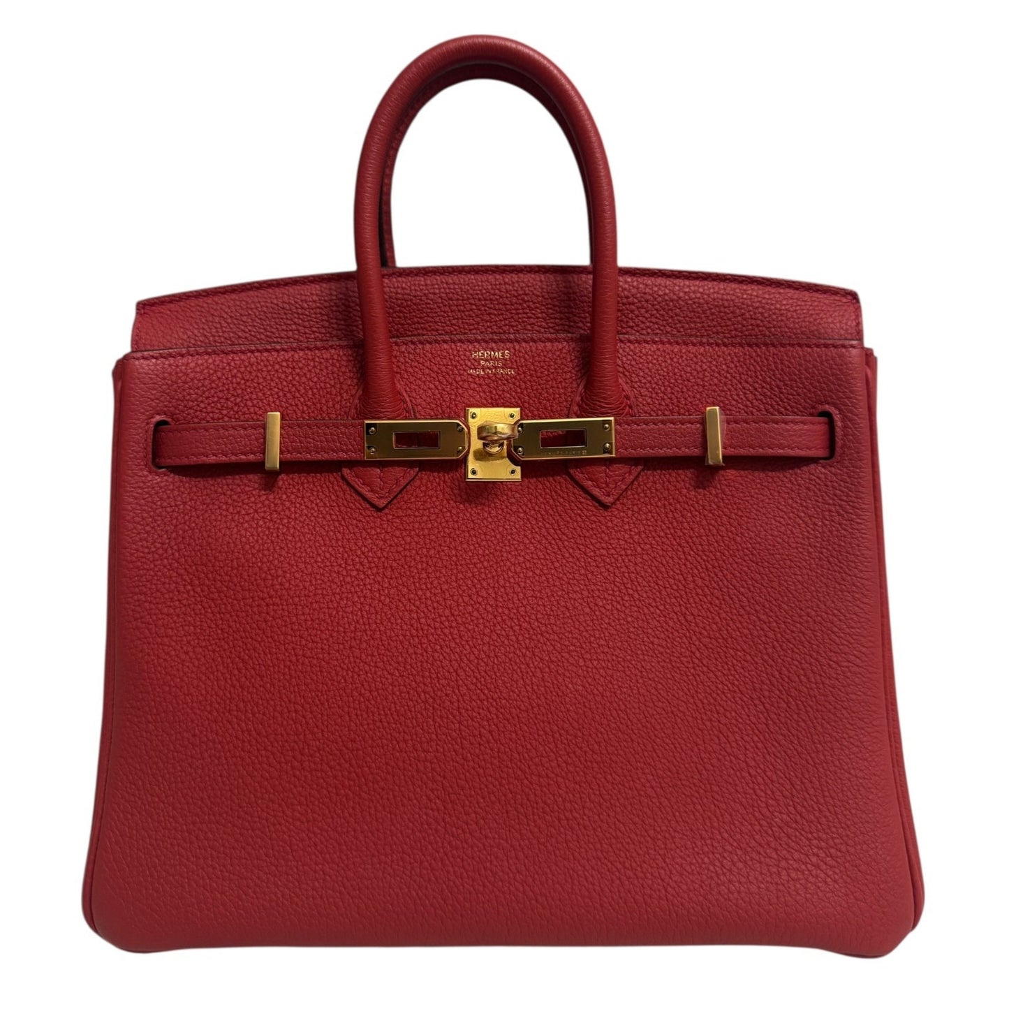 Hermes Birkin 25 Geranium Red Togo Leather Gold Hardware