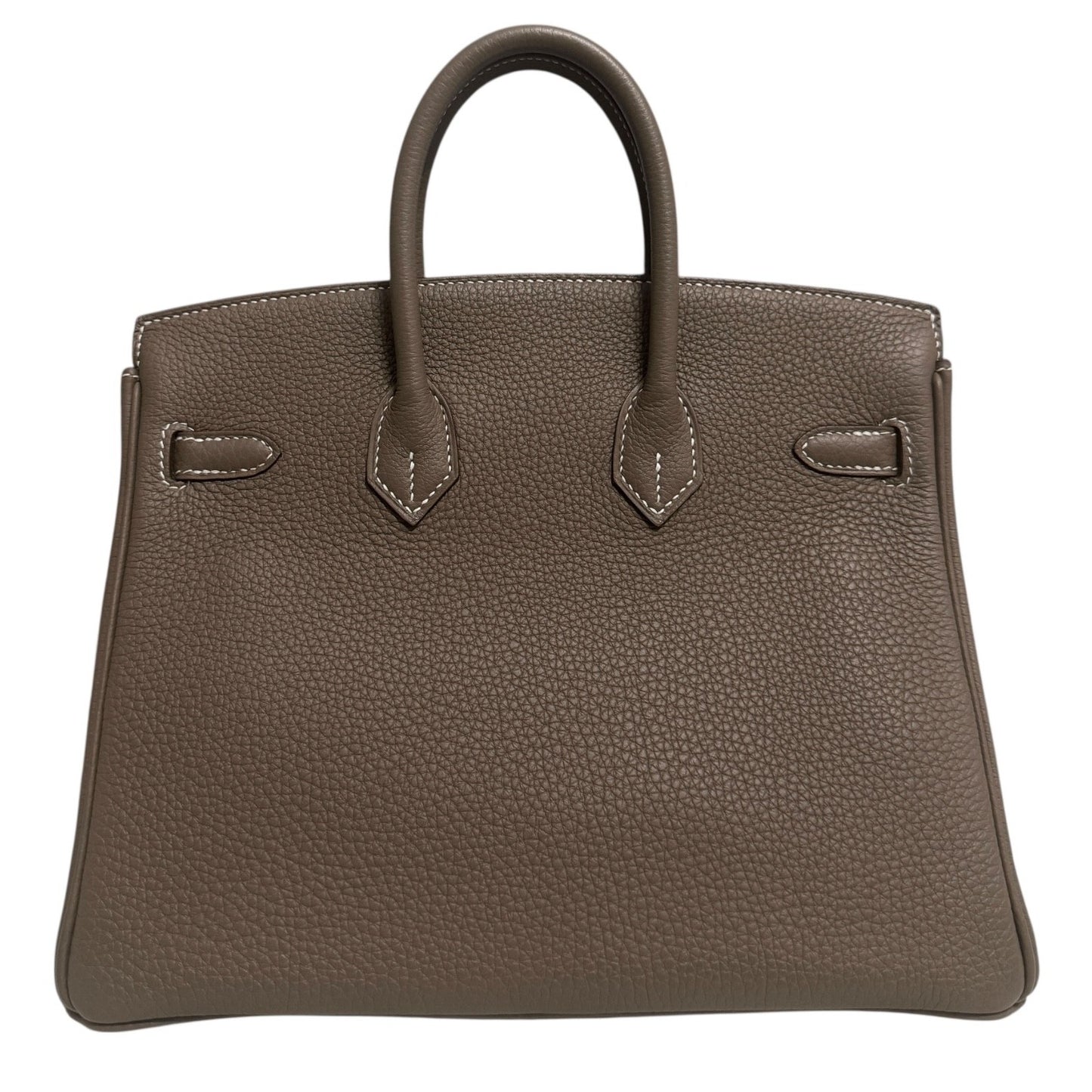 Hermes Birkin 25 Etoupe Gray Togo Leather Palladium Hardware Handbag