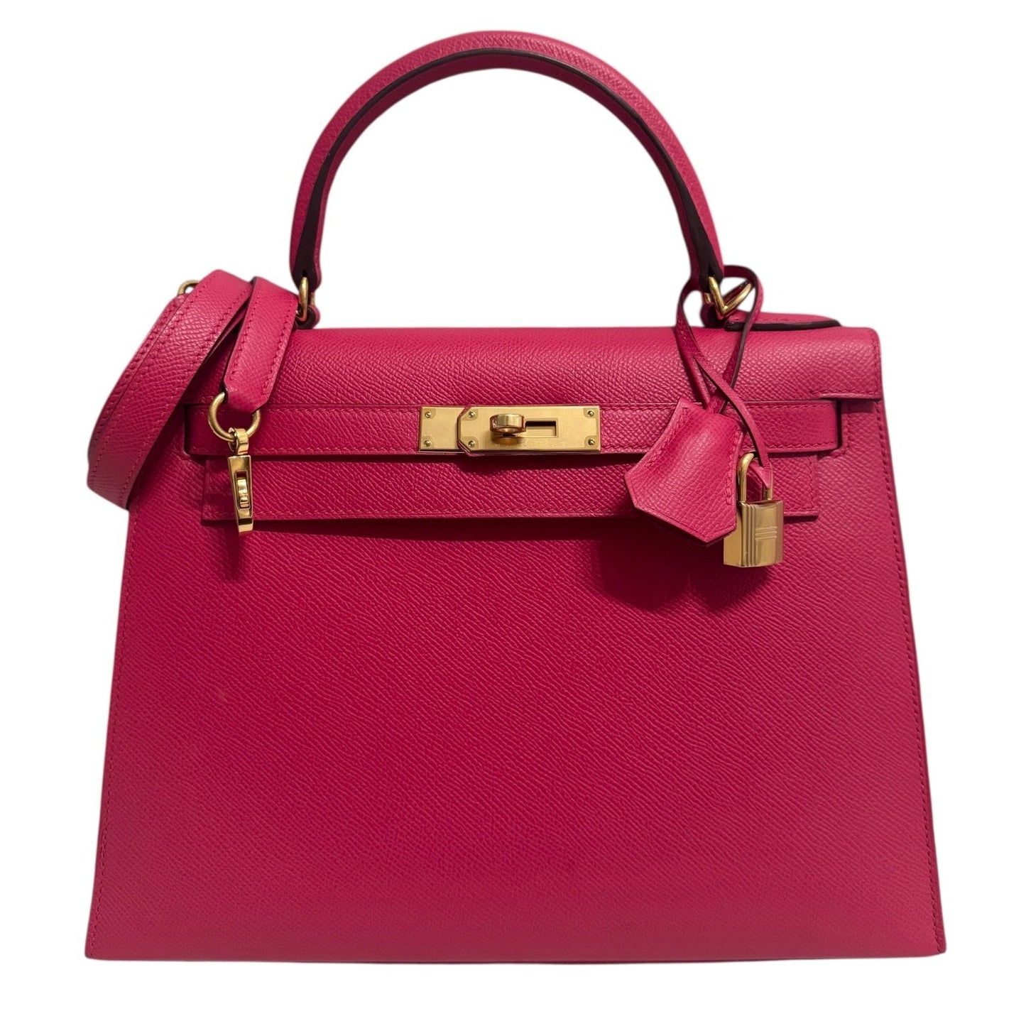 Hermes Kelly 28 Sellier Pink Rose Extreme Epsom Leather Gold Hardware