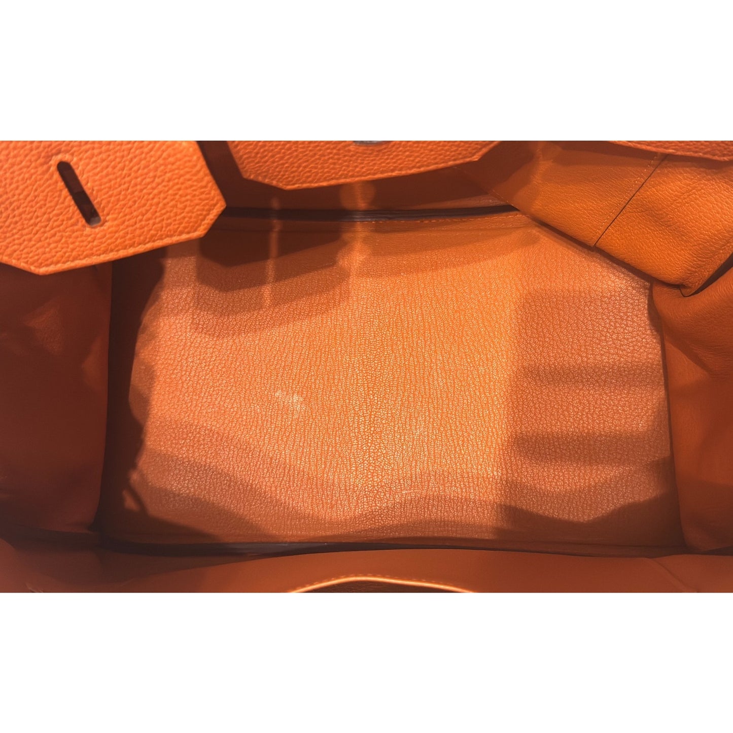 Hermes Birkin 35 Orange Togo Leather Palladium Hardware RARE