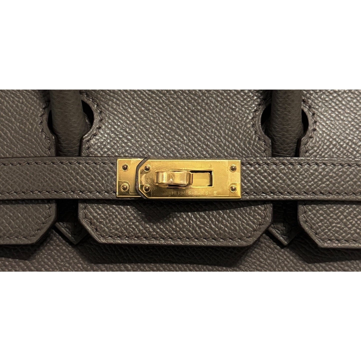 Hermes Birkin 25 Sellier Etain Gray Epsom Leather Gold Hardware