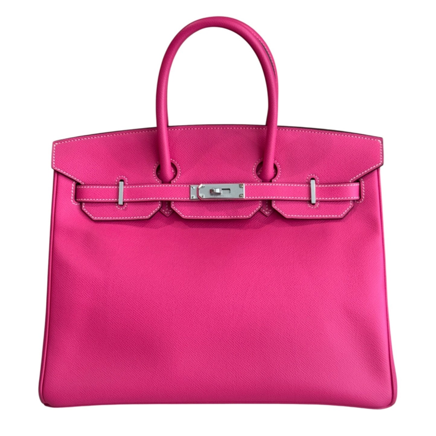 Hermes Birkin 35 Rose Tyrien Pink Epsom Leather Palladium Hardware RARE