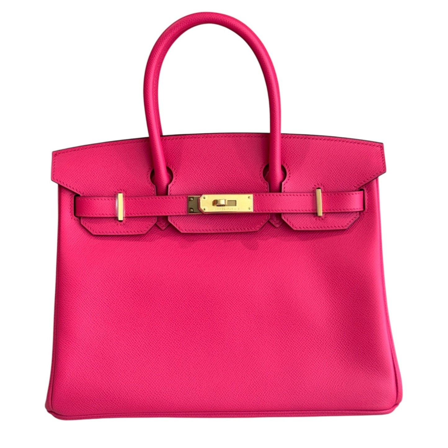 Hermes Birkin 30 Rose Extreme Pink Epsom Leather Gold Hardware Handbag RARE