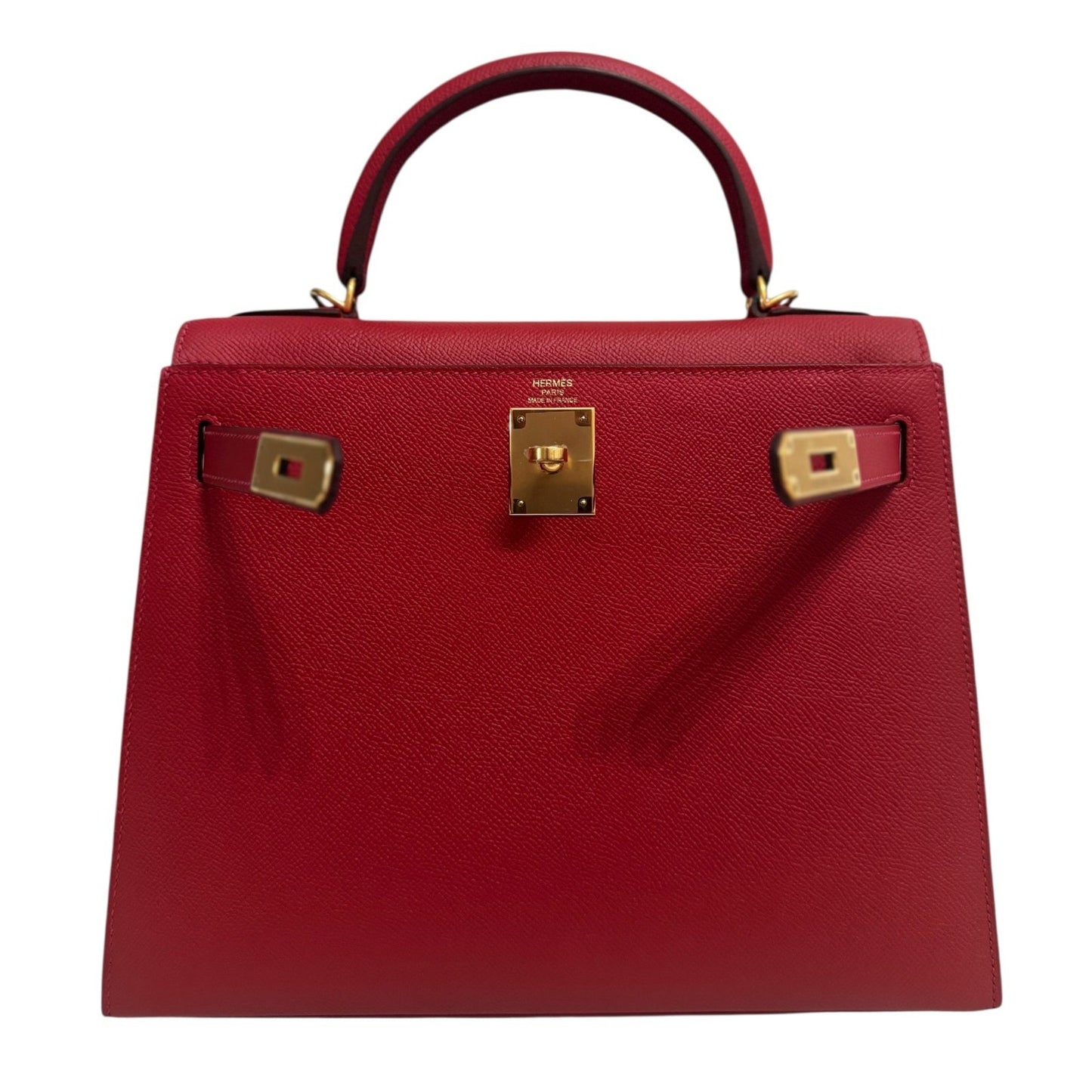 Hermes Kelly 28 Sellier Rouge Casaque Red Epsom Leather Gold Hardware