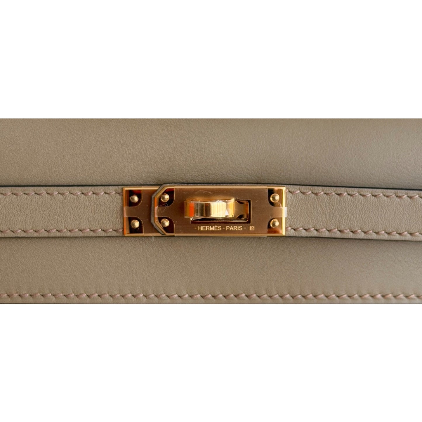 Hermes Kelly Mini Pochette Beige Marfa Tan Leather Gold Hardware RARE