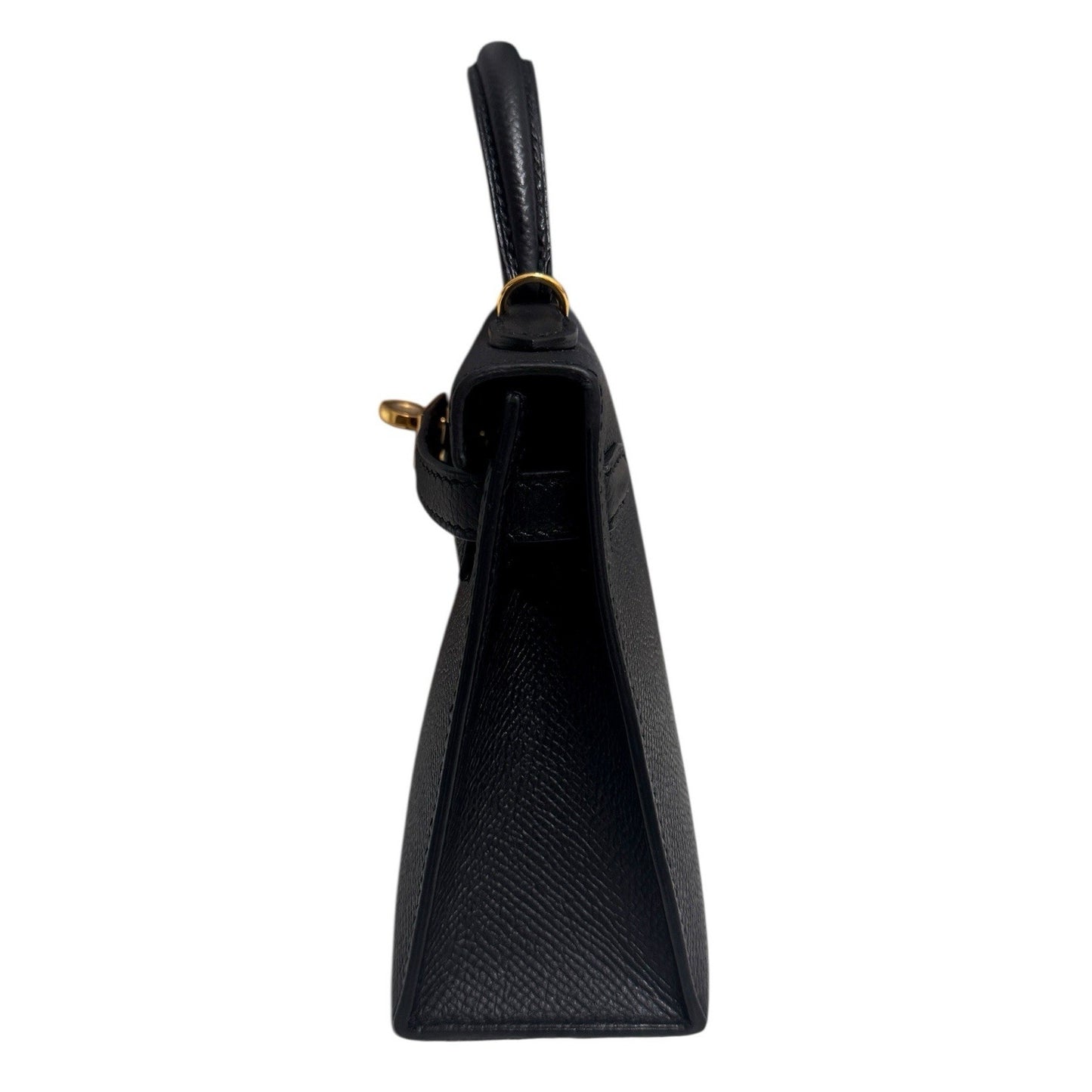 Hermes Kelly Mini 20 Black Noir Epsom Leather Gold Hardware