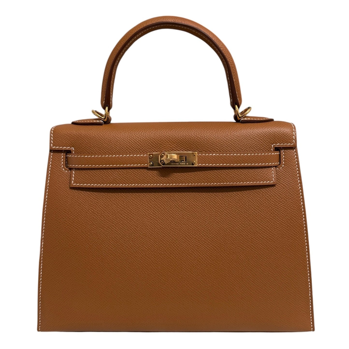 Hermes Kelly 25 Sellier Gold Tan Epsom Leather Gold Hardware
