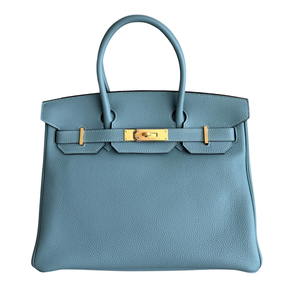 Hermes Birkin 30 Bleu Ciel Blue Togo Leather Gold Hardware RARE