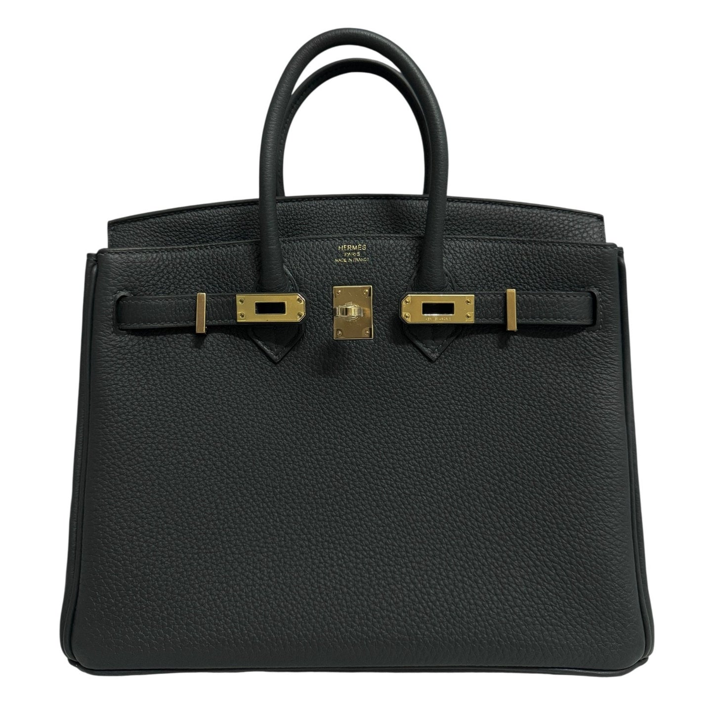 Hermes Birkin 25 Vert Mangrove Dark Green Togo Leather Permabrass Hardware NEW