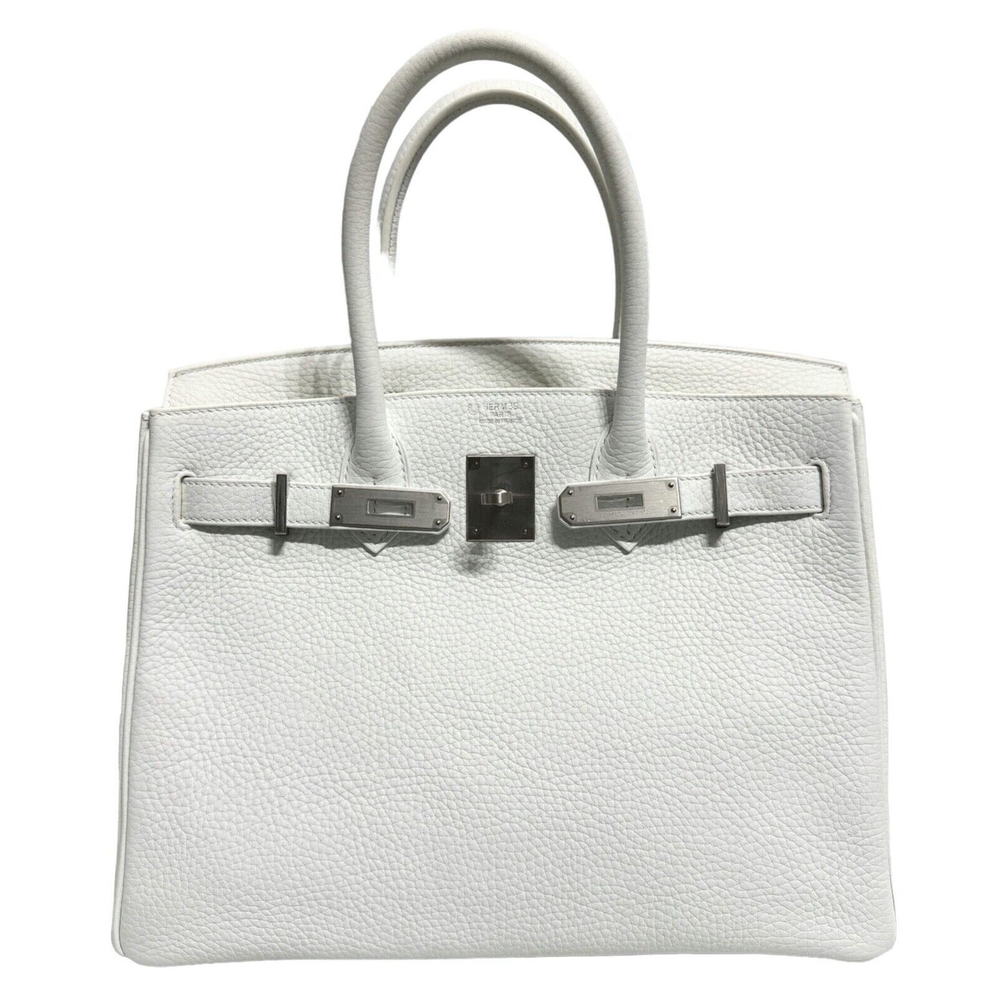 Hermes Birkin 30 Special Order White & Lime Leather Brushed Palladium Hardware