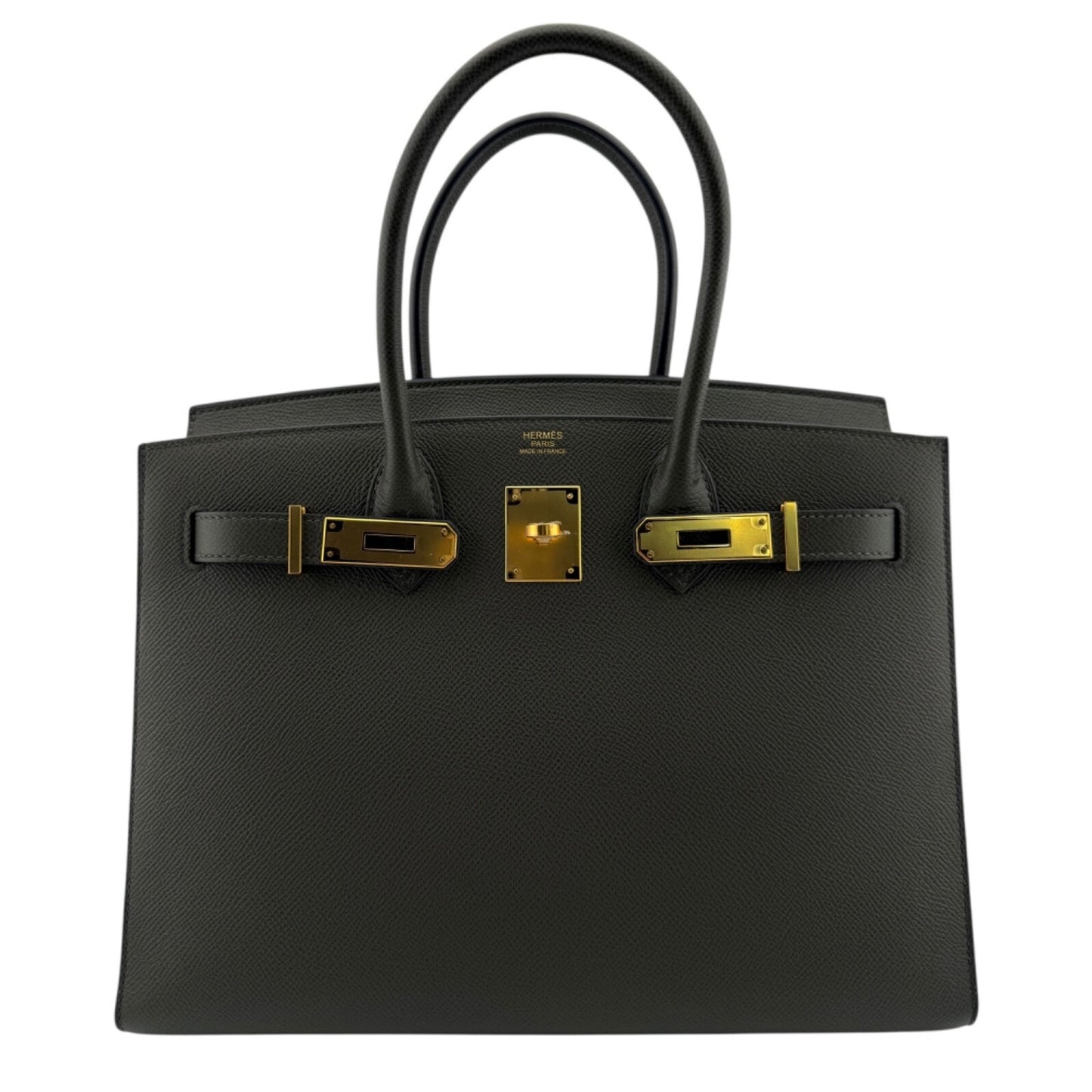 Hermes Birkin 30 Sellier Vert de Gris Green Epsom Leather Gold Hardware Handbag
