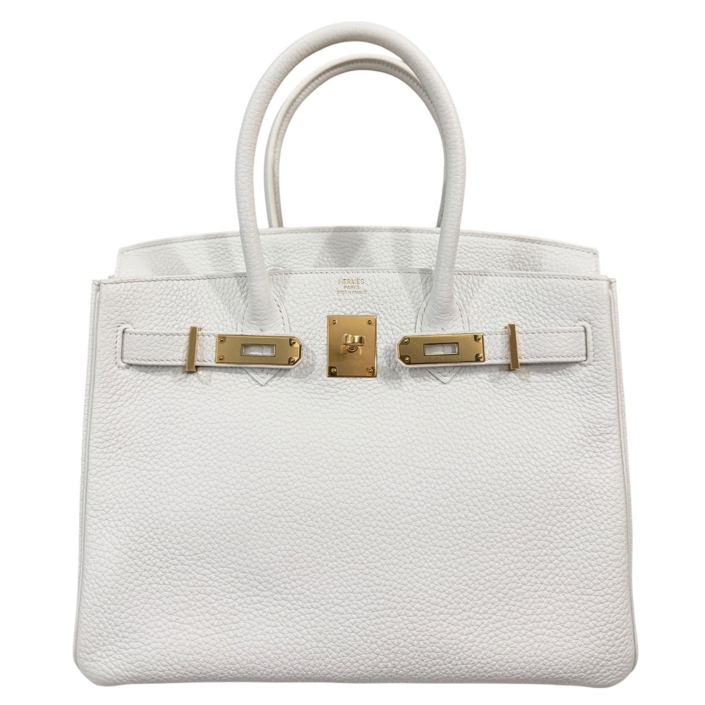 Hermes Birkin 30 White Blanc Togo Leather Gold Hardware
