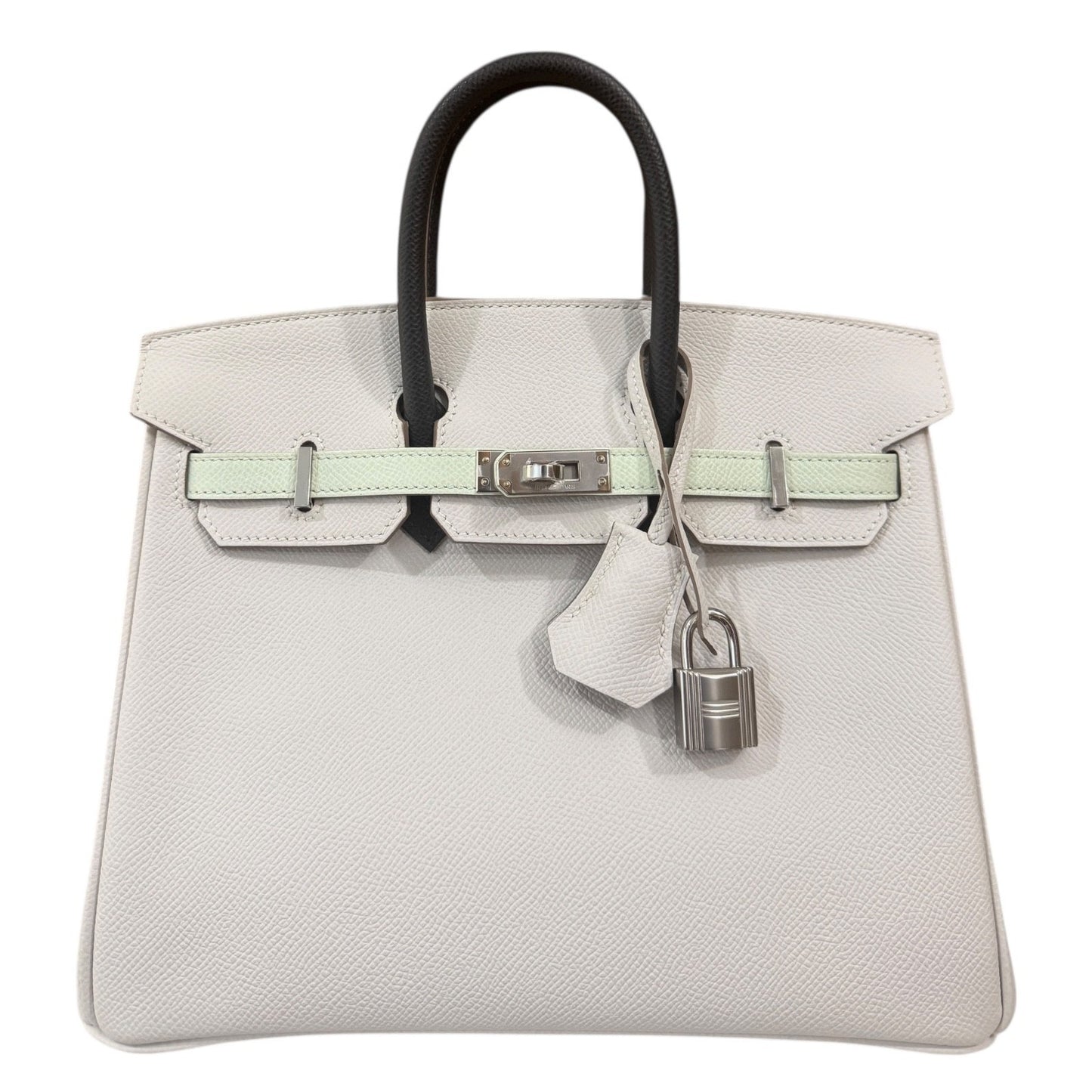 Hermes Birkin 25 Tri Color Gris Pale Vert Fizz Graphite Gray Epsom Palladium