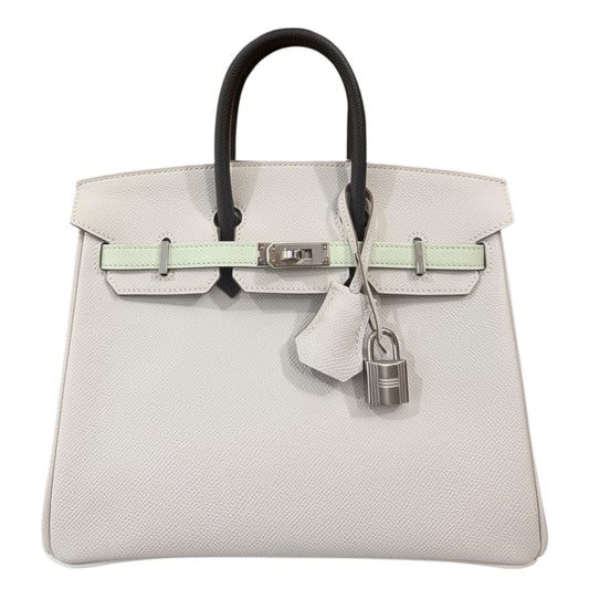 Hermes Birkin 25 Tri Color Gris Pale Vert Fizz Graphite Gray Epsom Palladium