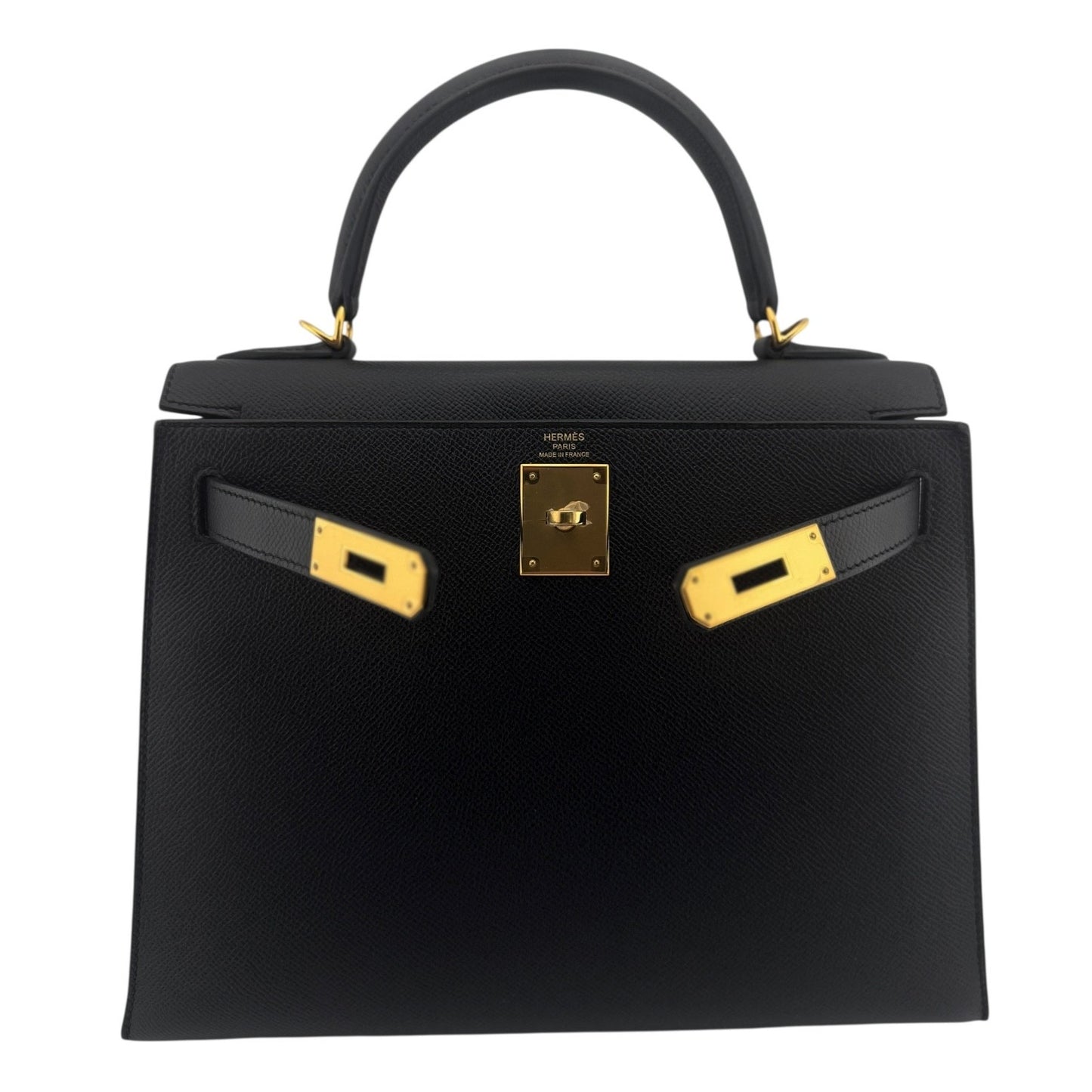 Hermes Kelly 28 Sellier Black Noir Epsom Leather Gold Hardware