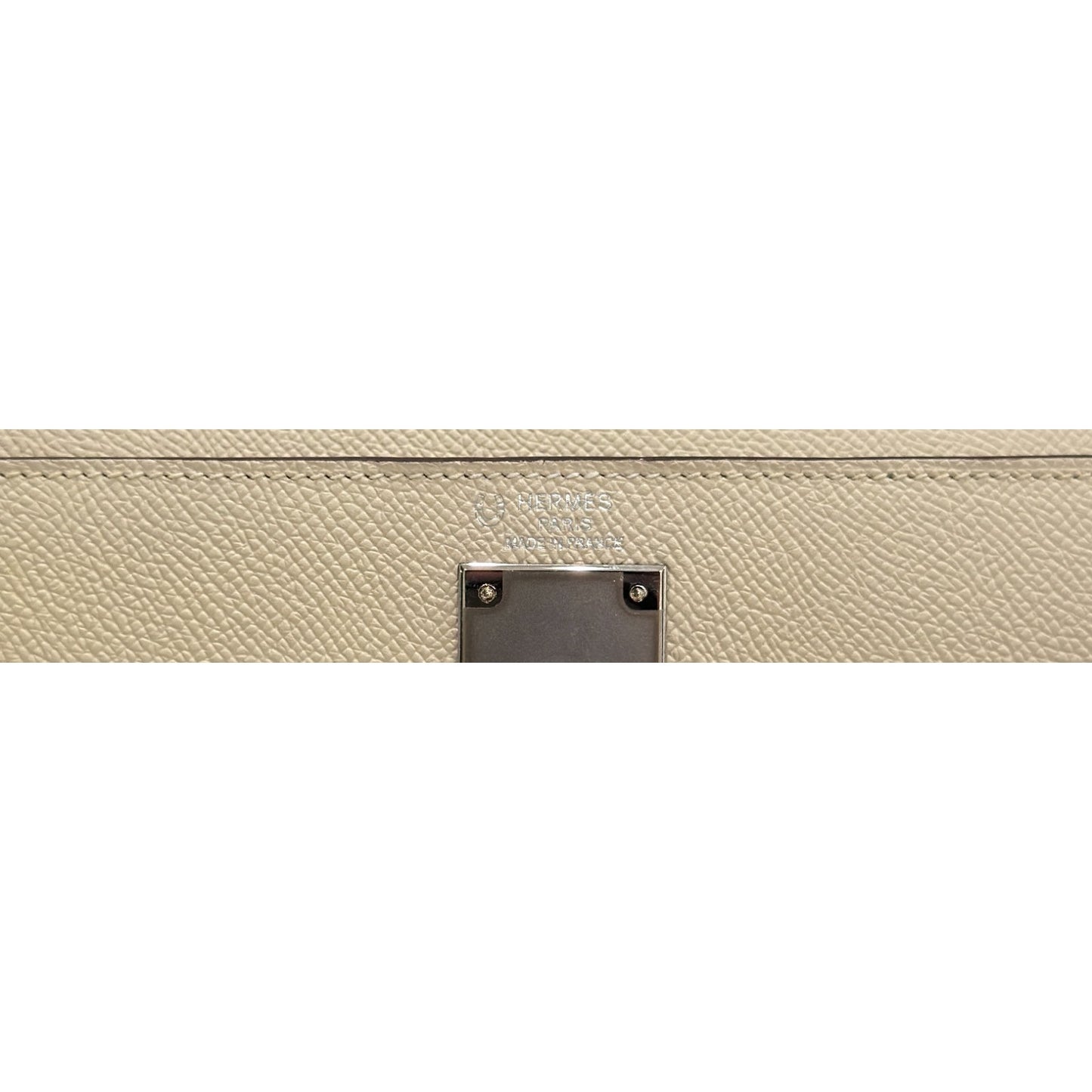Hermes Kelly 28 Sellier Special Order Craie Gris Gray Epsom Leather Palladium