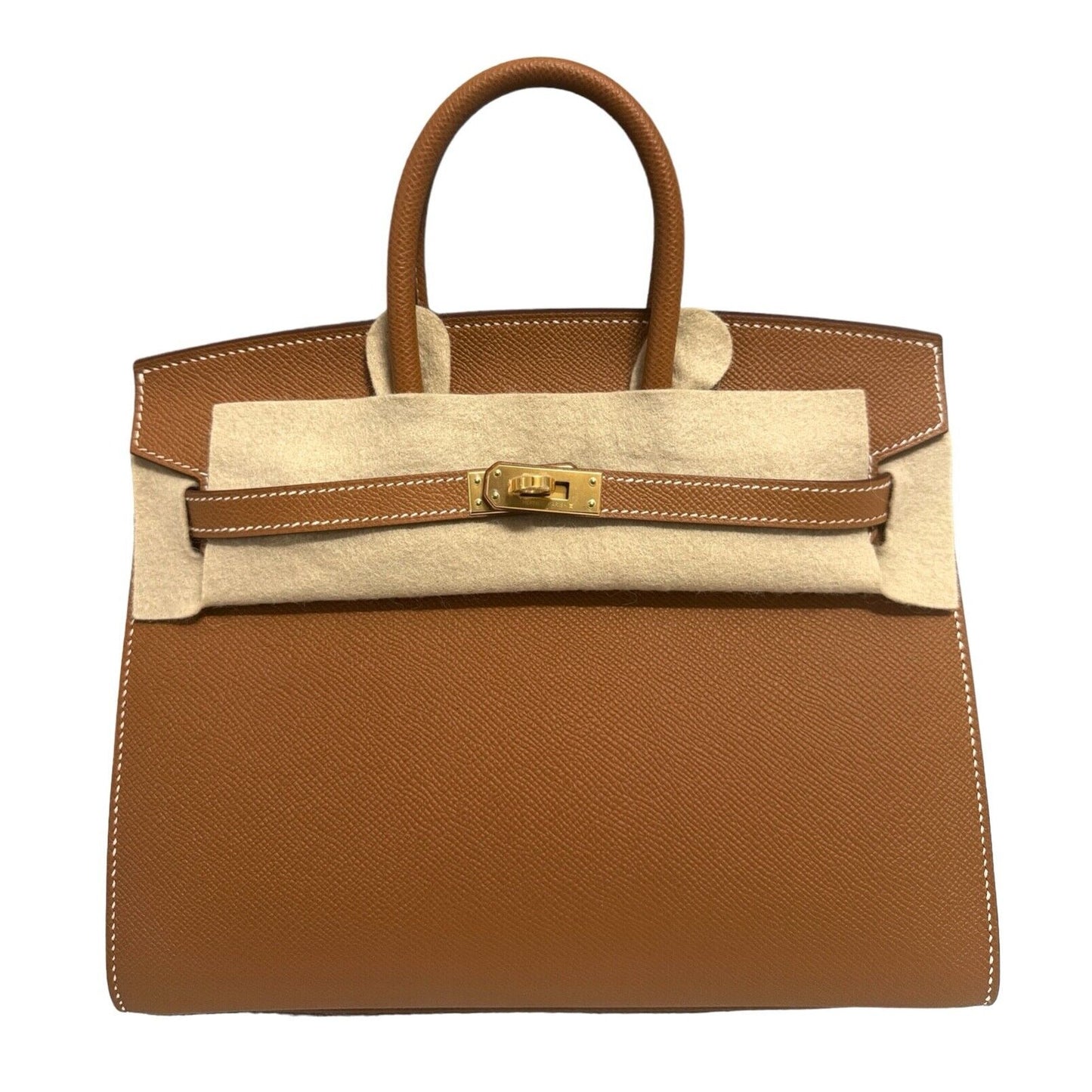 Hermes Birkin 25 Sellier Gold Tan Epsom Leather Gold Hardware Handbag 2022