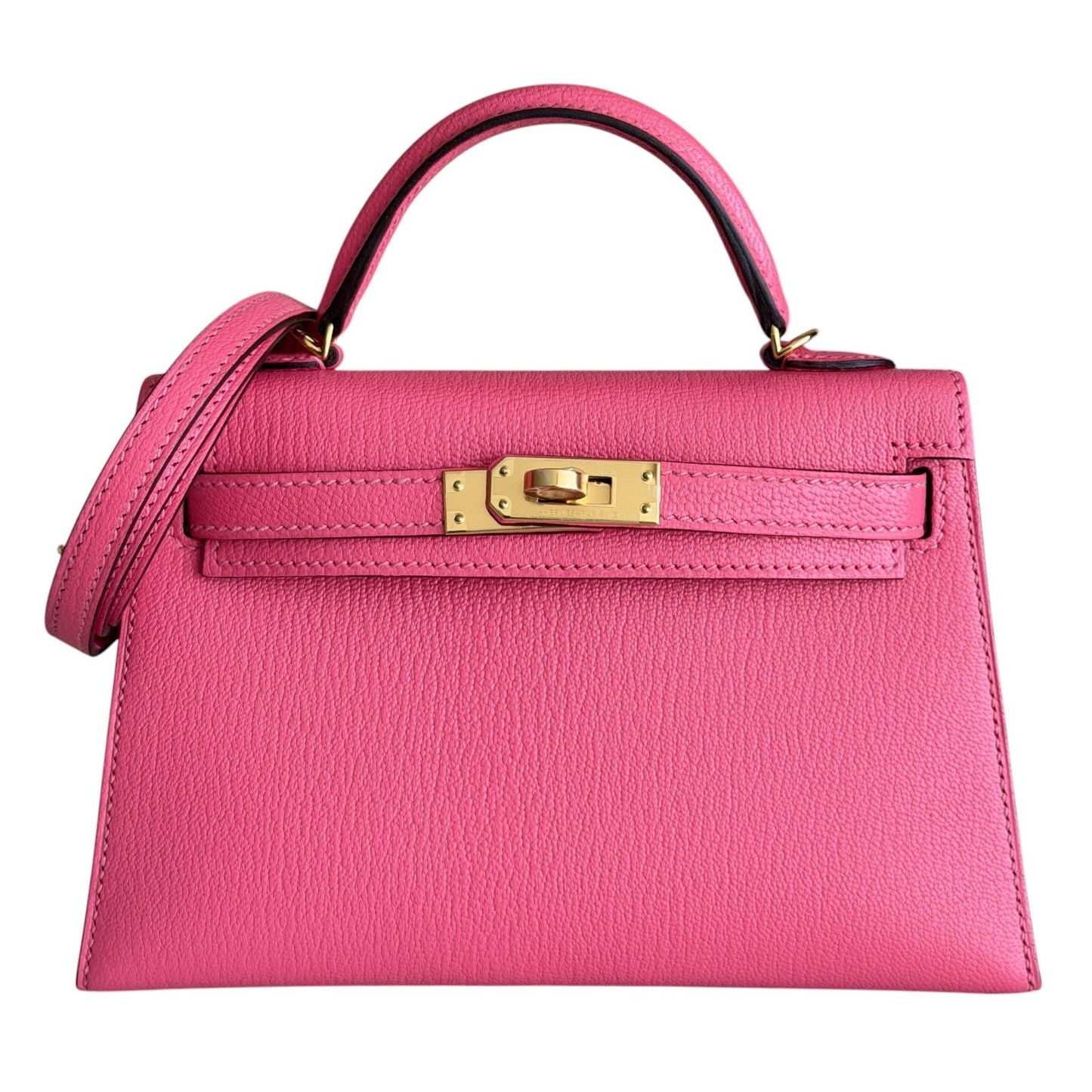 Hermes Kelly Mini 20 Rose Lipstick Pink Chèvre Leather Gold Hardware
