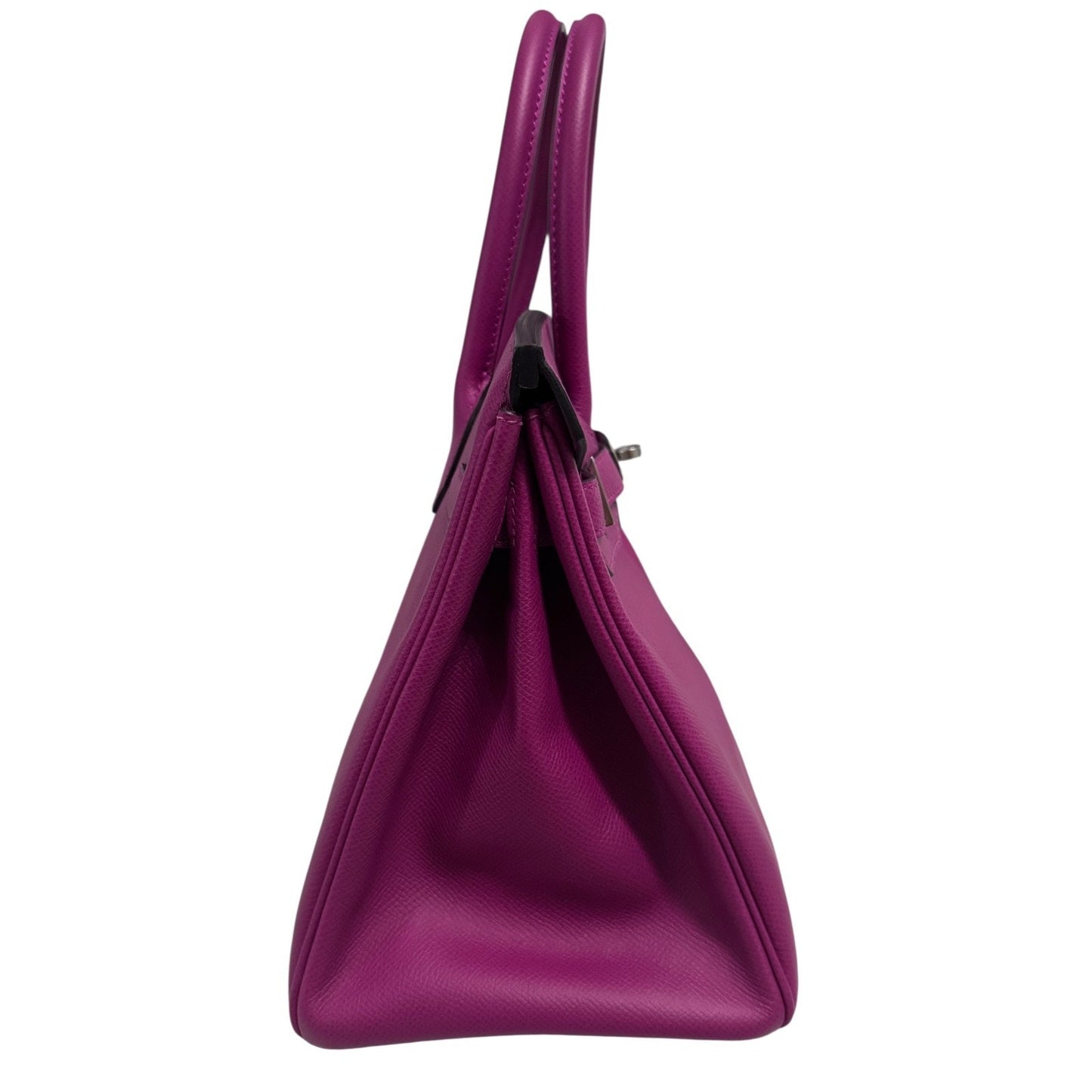 Hermes Birkin 30 Rose Pourpre Pink Purple Epsom Leather Palladium Hardware RARE