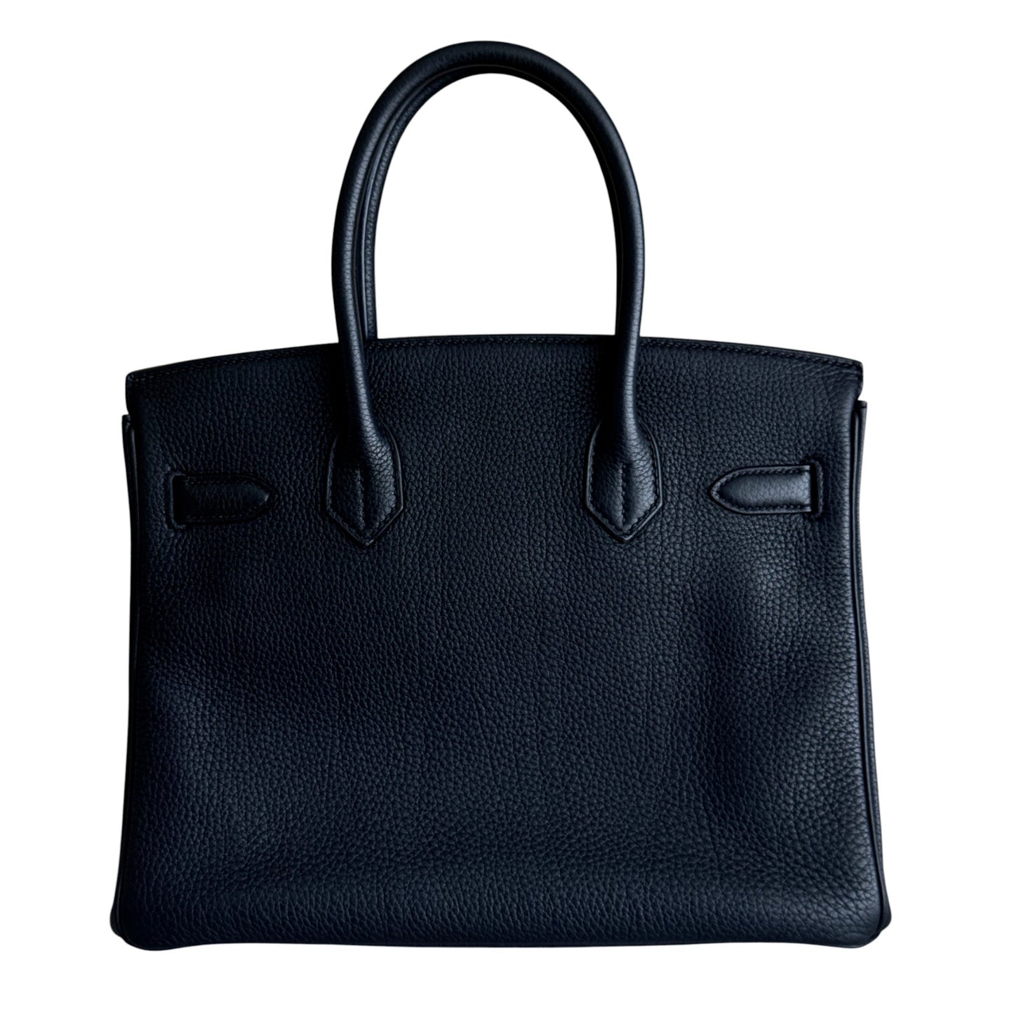 Hermes Birkin 30 Black Noir Togo Leather Rose Gold Hardware Handbag RARE