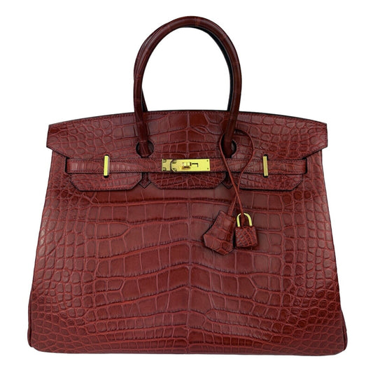 Hermes Birkin 35 Rouge H Red Matte Alligator Gold Hardware