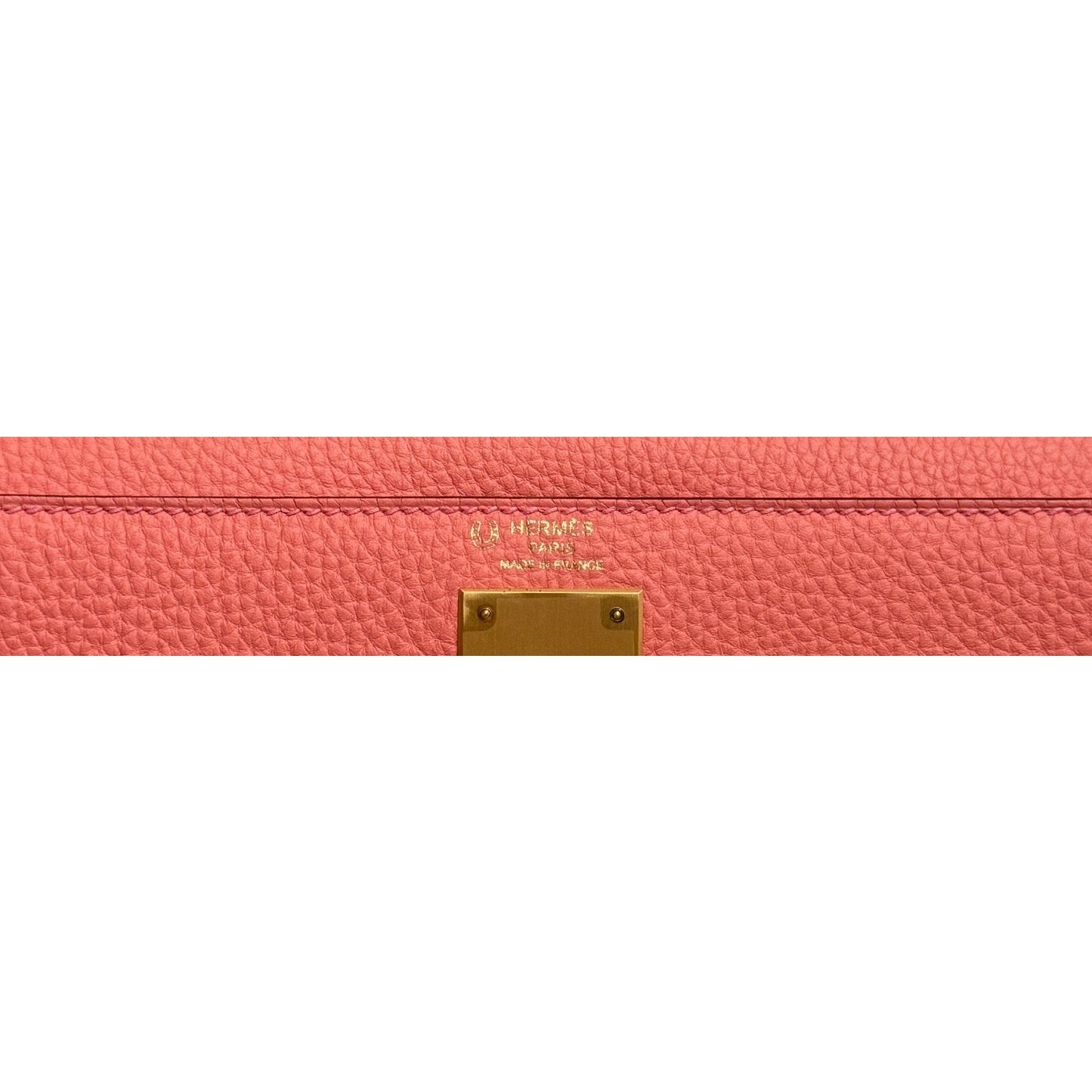 Hermes Kelly 28 Sellier Special Order Pink Rose Lipstick Gris Tourterelle Togo Leather Brushed Gold Hardware