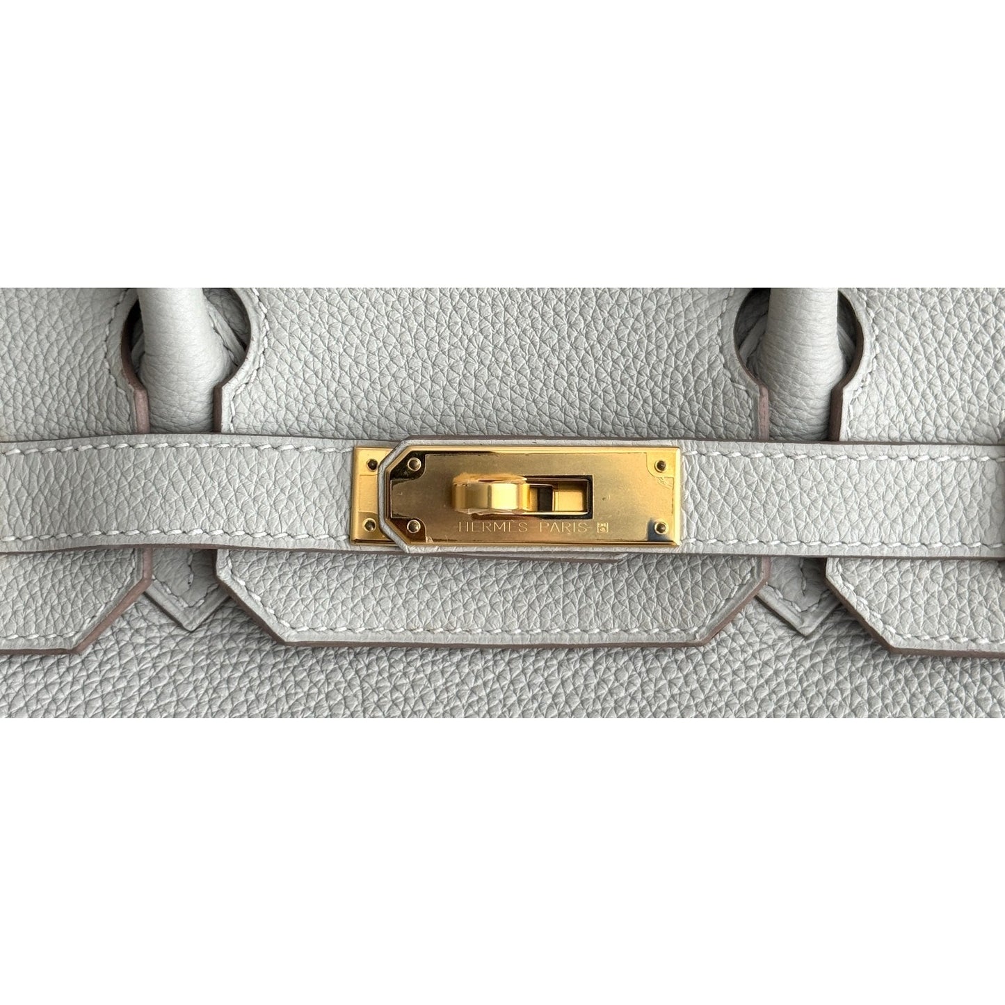 Hermes Birkin 30 Gris Perle Pearl Gray Togo Leather Gold Hardware Handbag Rare