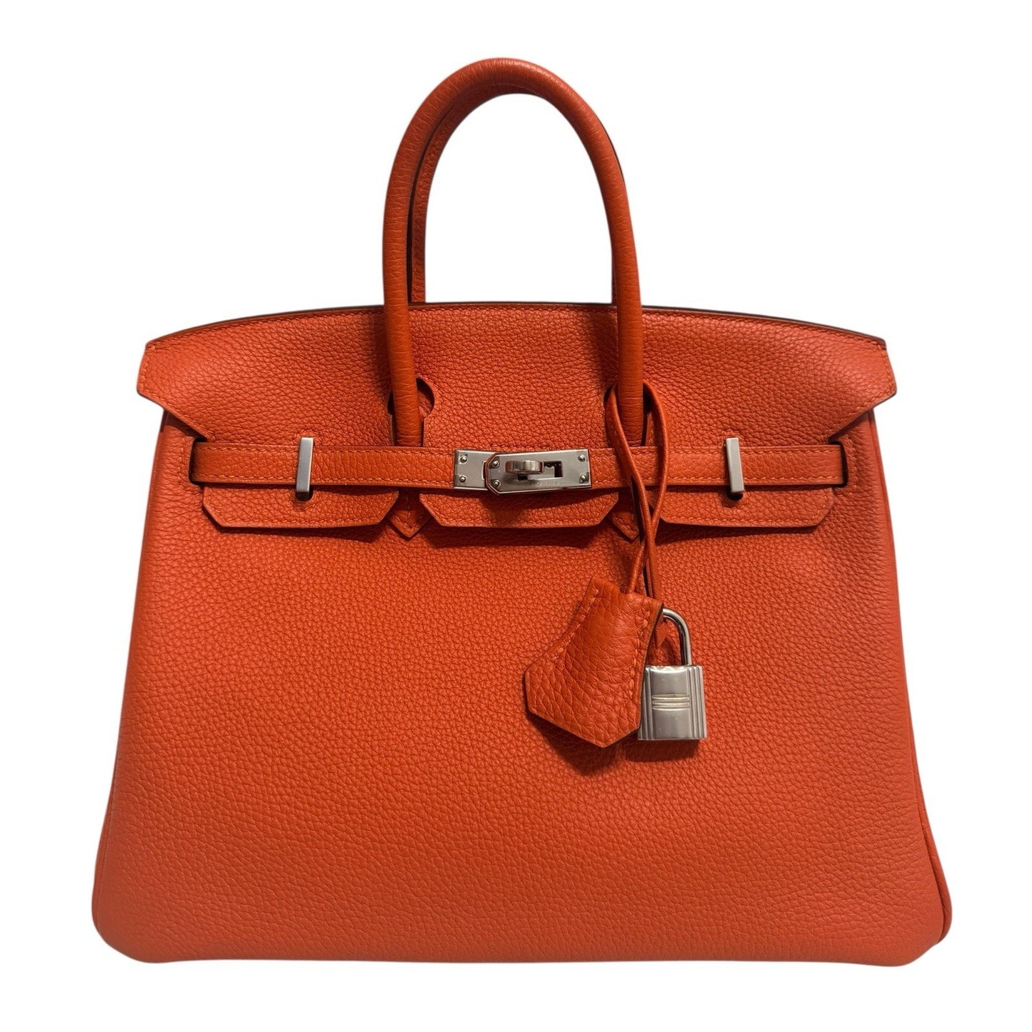 Hermes Birkin 25 Orange Togo Leather Palladium Hardware