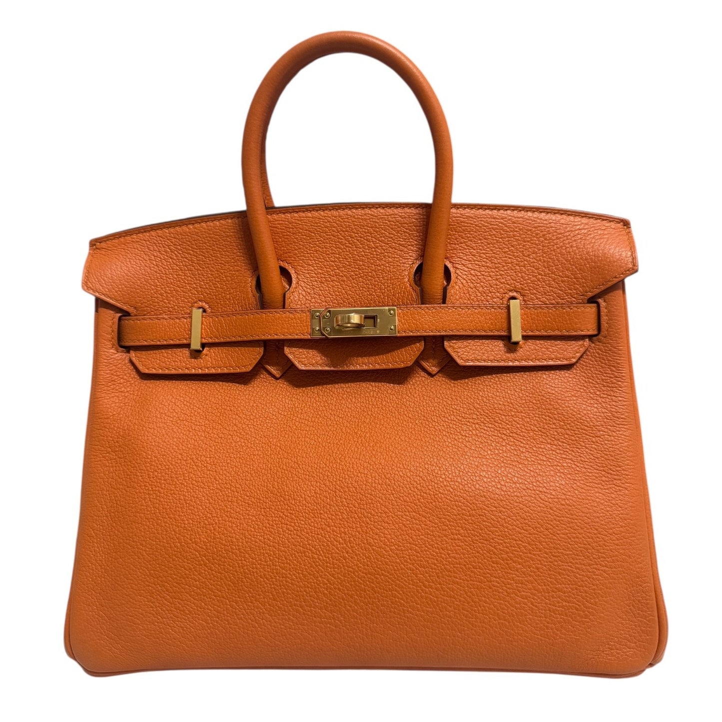 Hermes Birkin 25 Apricot Orange Leather Gold Hardware RARE