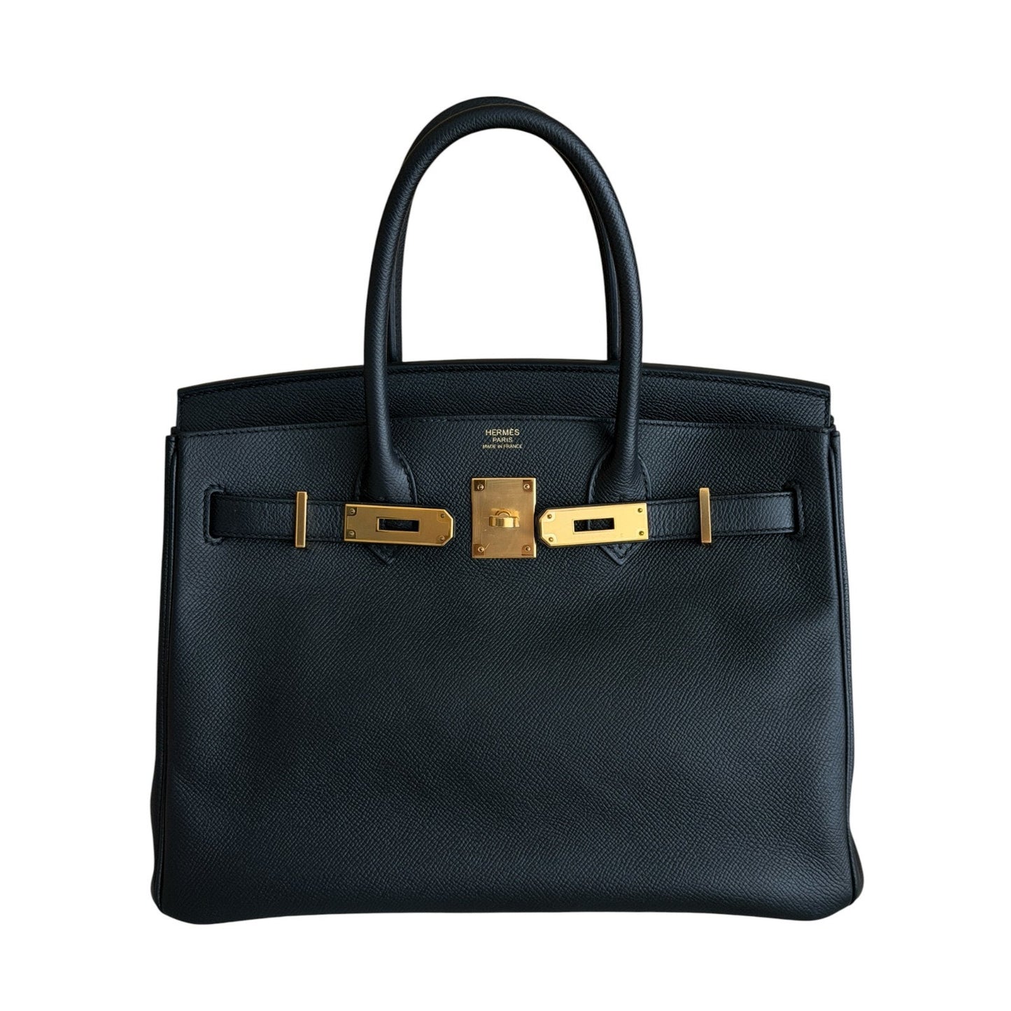 Hermes Birkin 30 Black Noir Epsom Leather Gold Hardware RARE