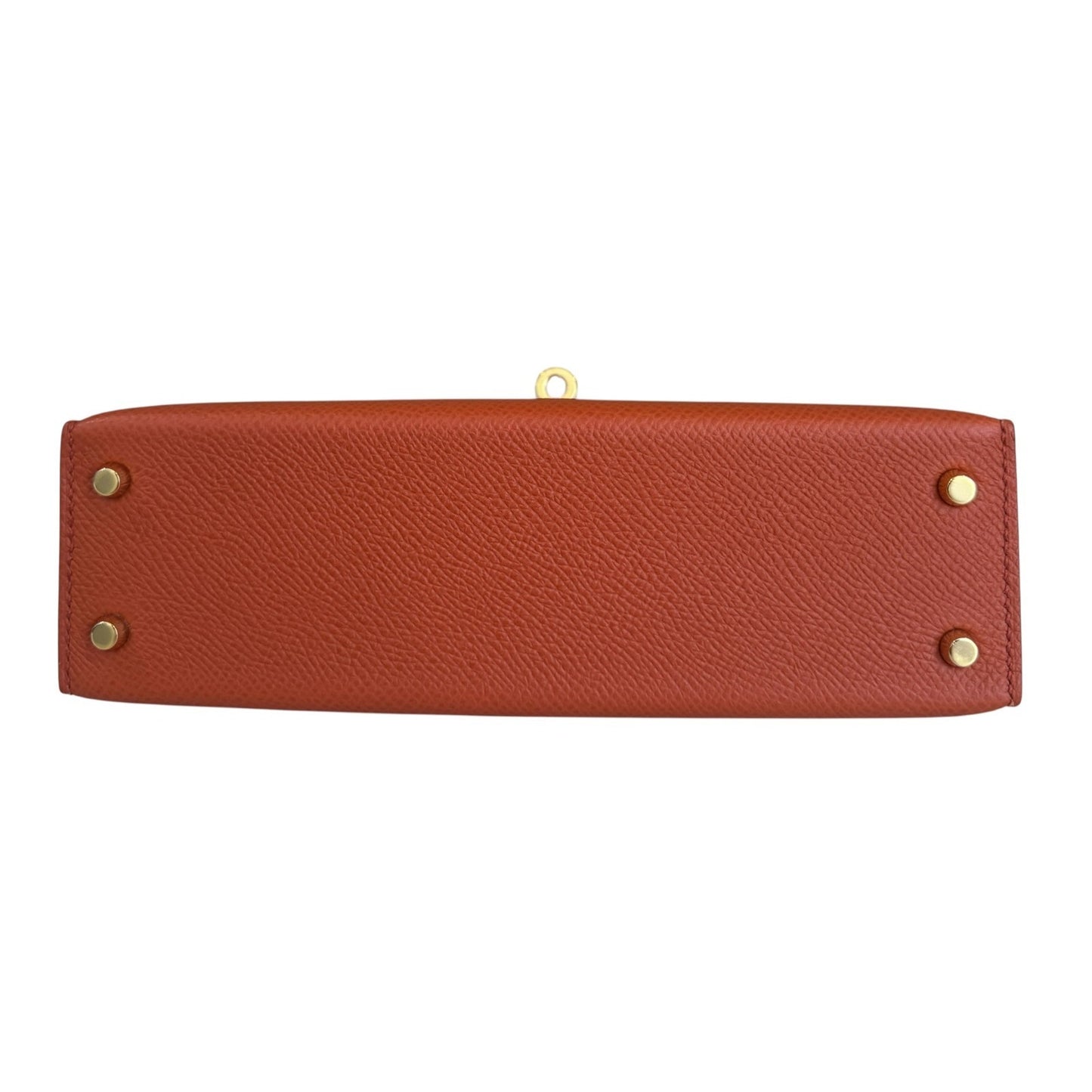 Hermes Kelly Mini 20 Terre Battue Orange Epsom Leather Gold Hardware RARE