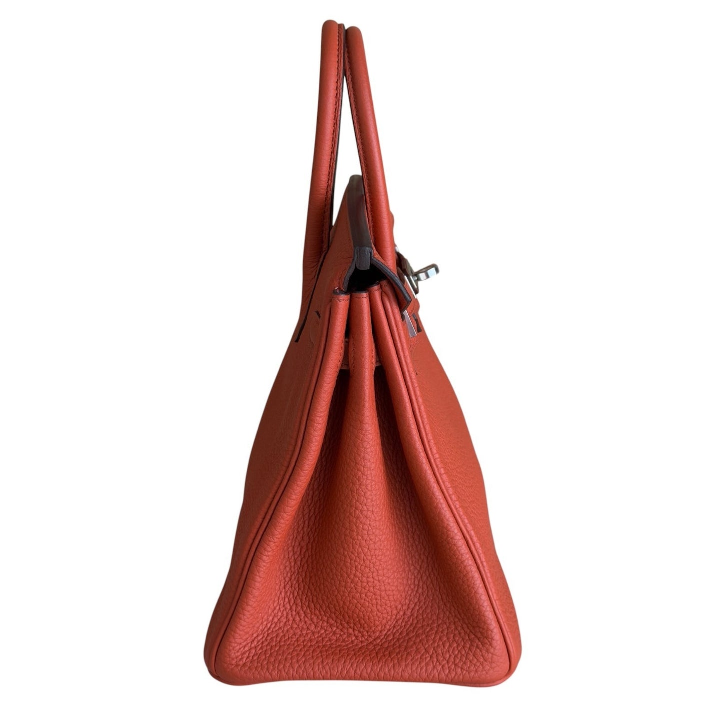 Hermes Birkin 25 Verso Feu Orange Cuivre Togo Leather Palladium Hardware RARE