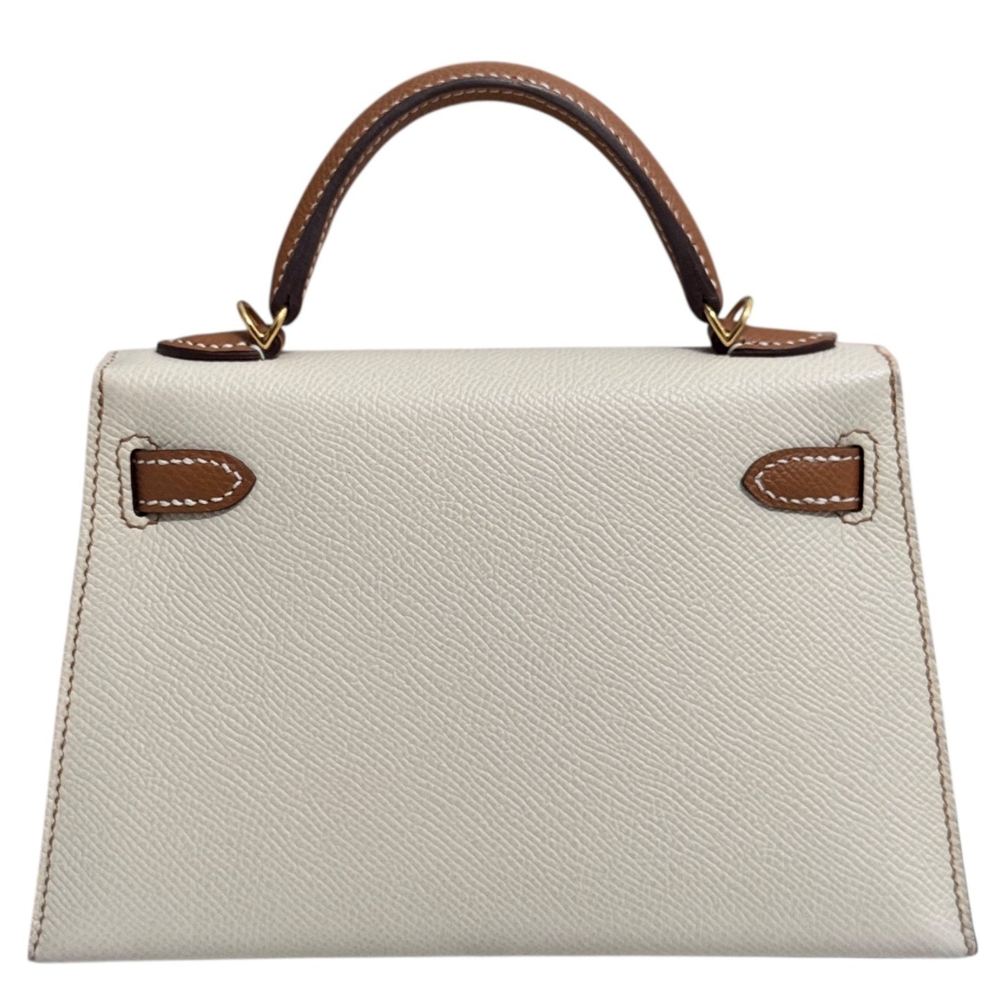 Hermes Kelly Mini 20 Special Order Craie & Gold Tan Epsom Leather Gold Hardware