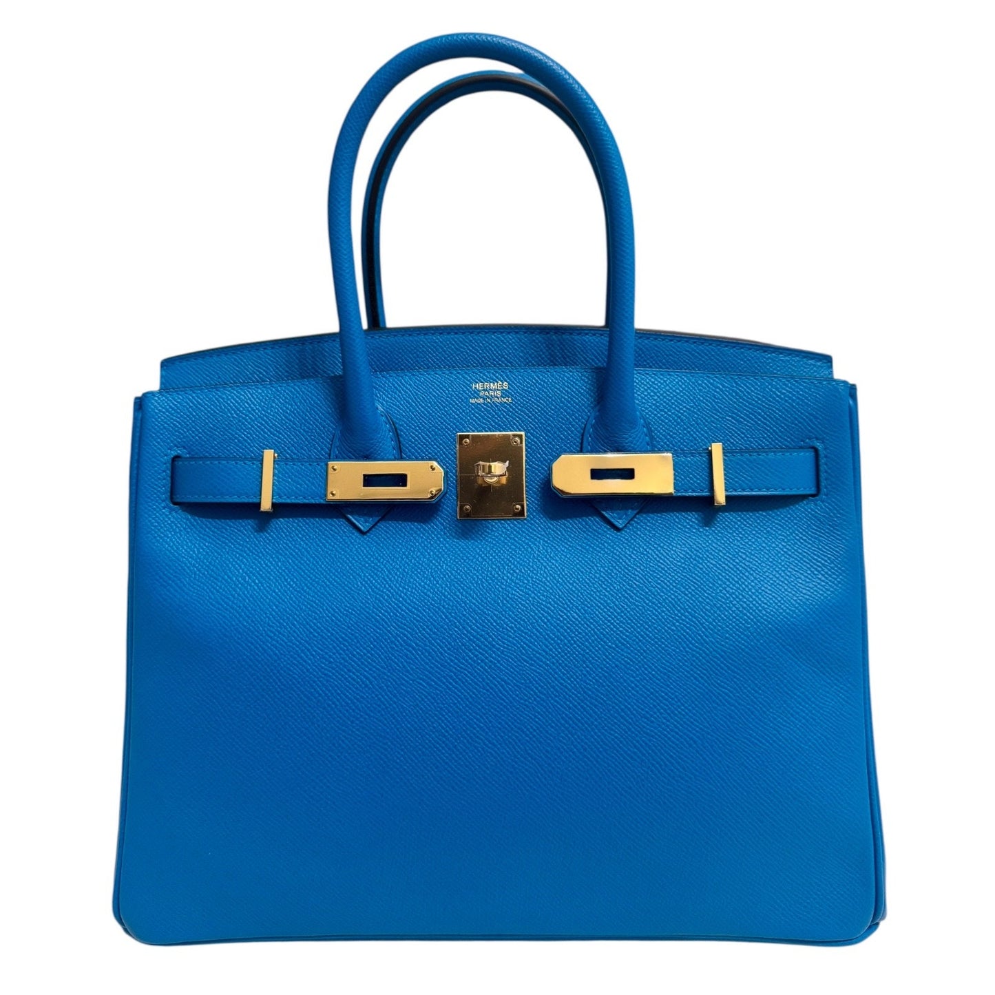 Hermes Birkin 30 Blue Zanzibar Bleu Epsom Leather Gold Hardware