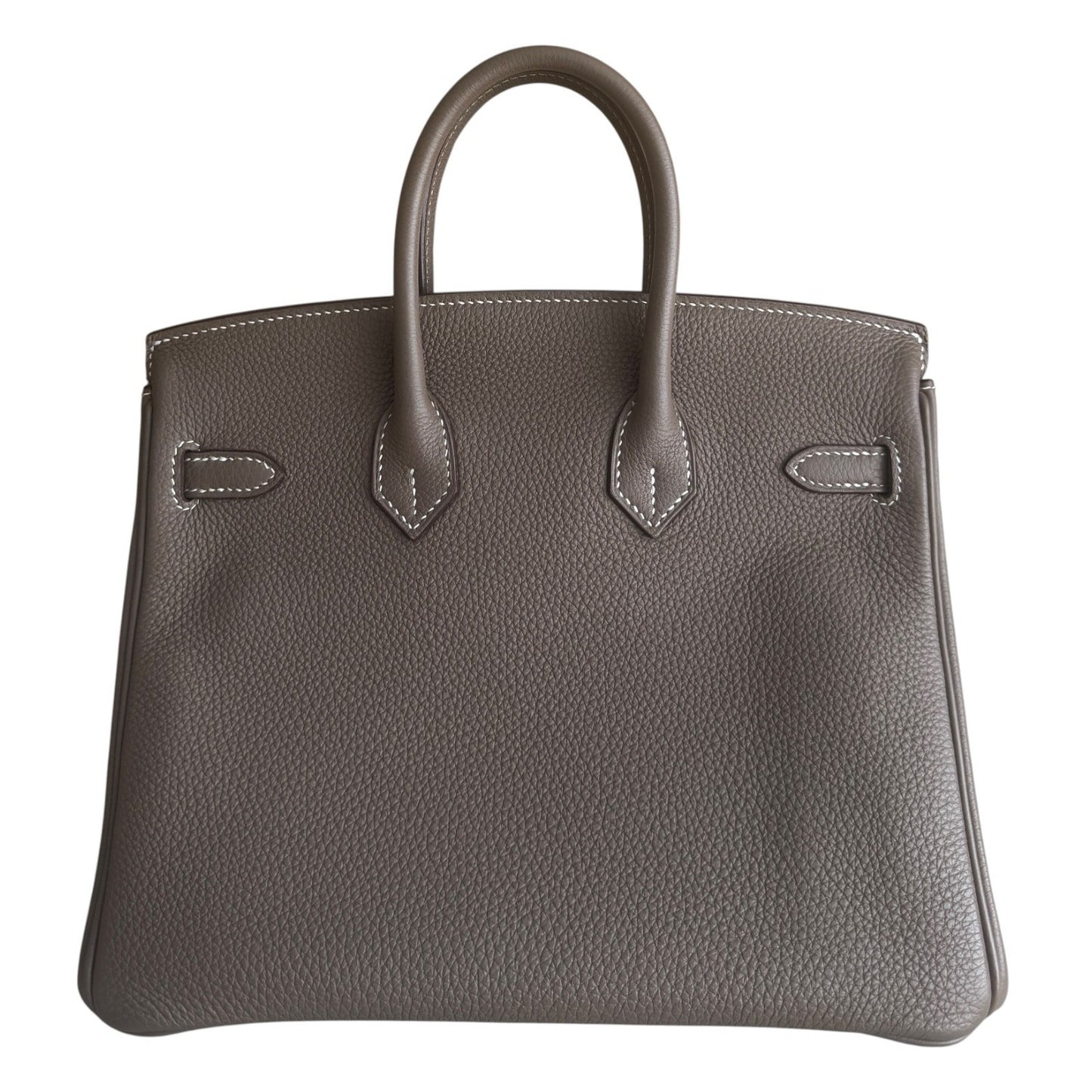 Hermes Birkin 25 Etoupe Gray Togo Leather Gold Hardware Handbag