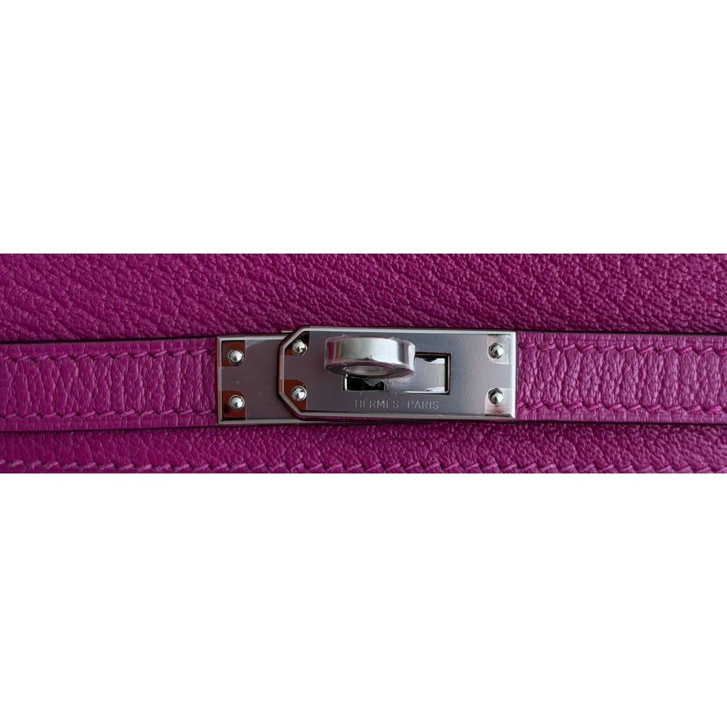Hermes Kelly Mini 20 Rose Pourpre Pink Purple Chevre Leather Palladium Hardware