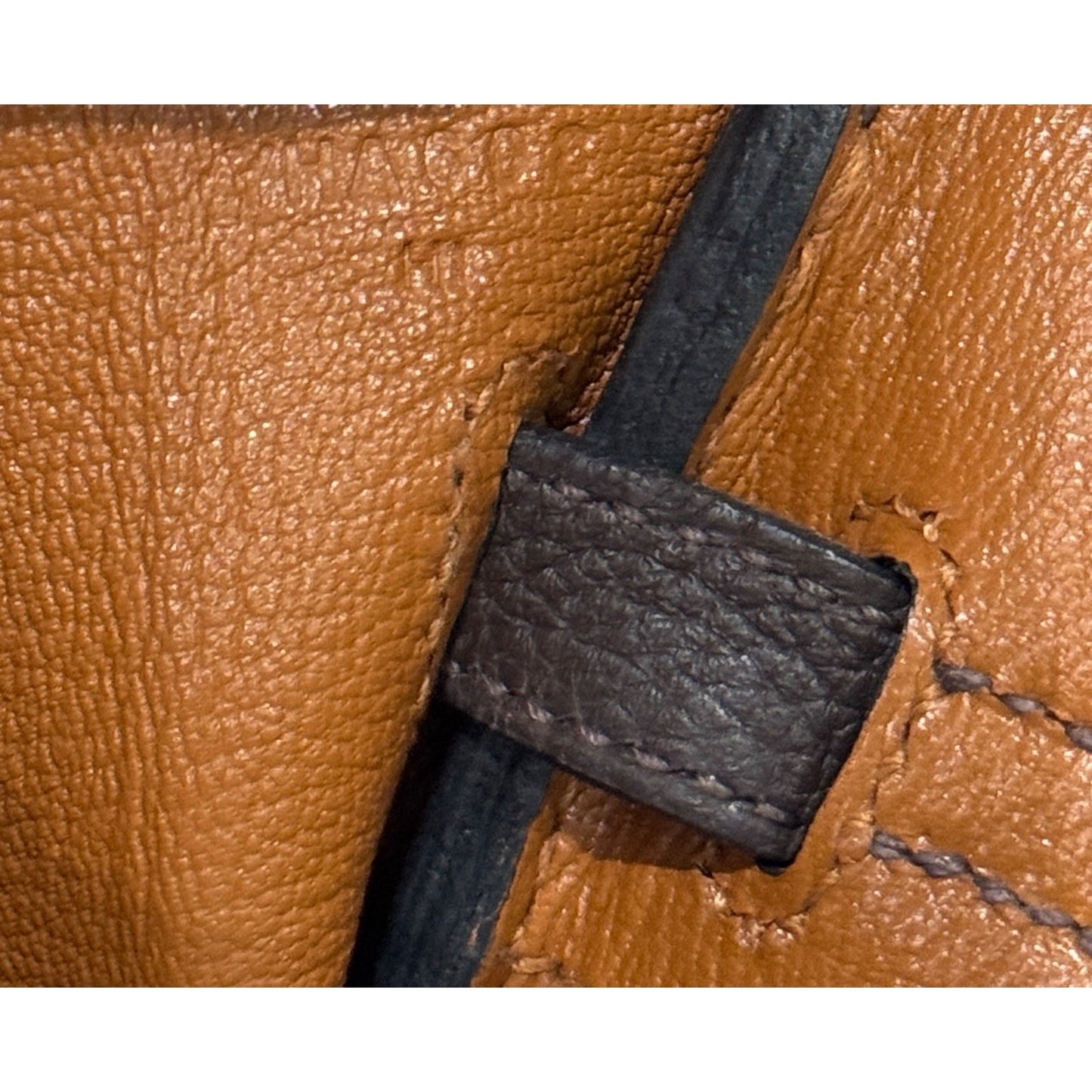 Hermes Birkin 25 Verso Ebene Brown Caramel Togo Leather Palladium Hardware Rare