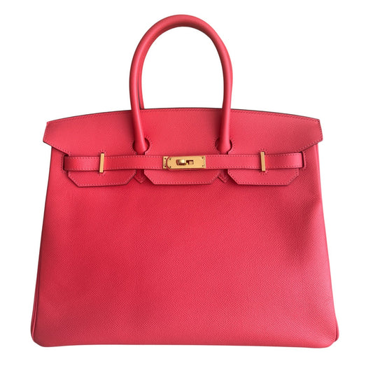 Hermes Birkin 35 Rose Jaipur Pink Epsom Leather Gold Hardware RARE